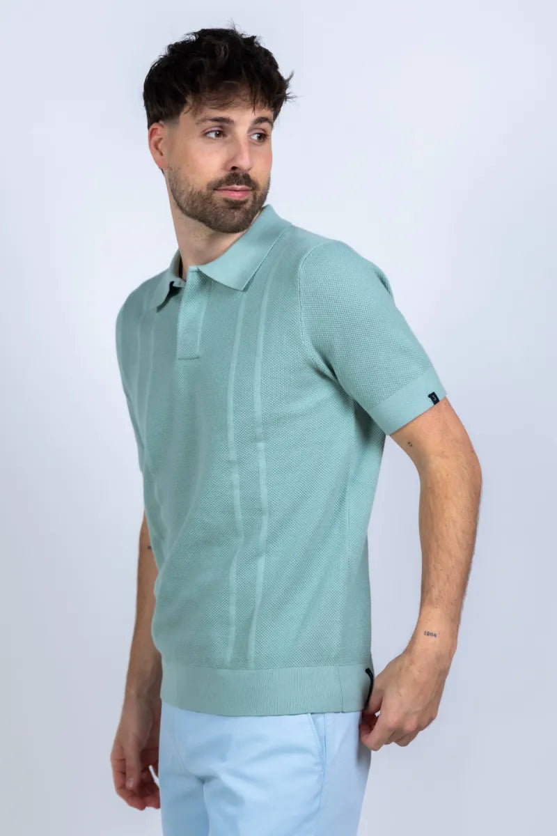 BUTCHER OF BLUE BUTCHER OF BLUE M2616001 Polo met structuur - Appelgroen