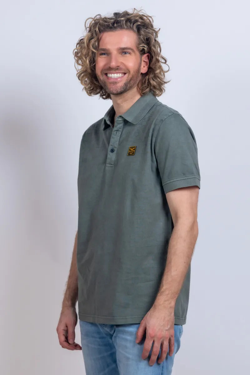 PME PME PPSS2603863 Polo met knopen - Olijfgroen