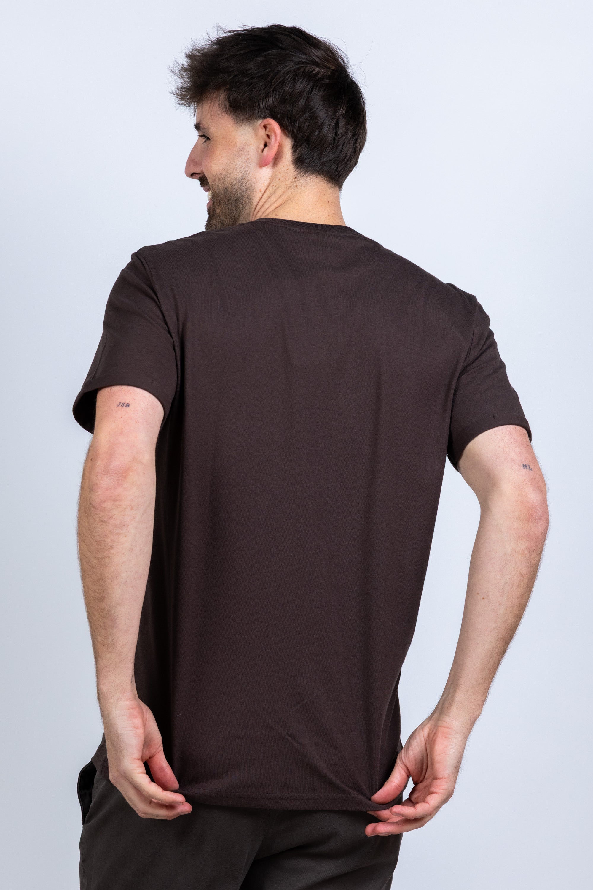 T-shirt met logo - Bruin