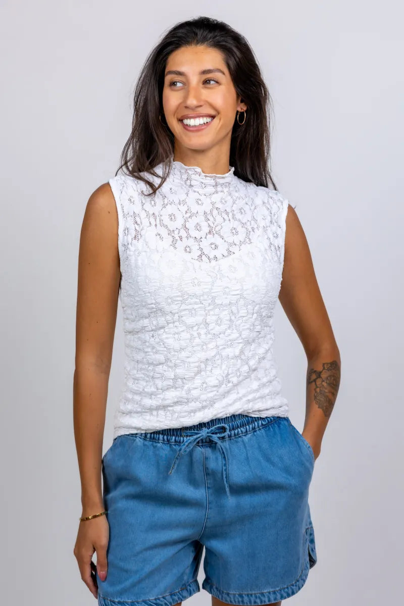OBJECT OBJECT REMI TOP Top met kant - Wit
