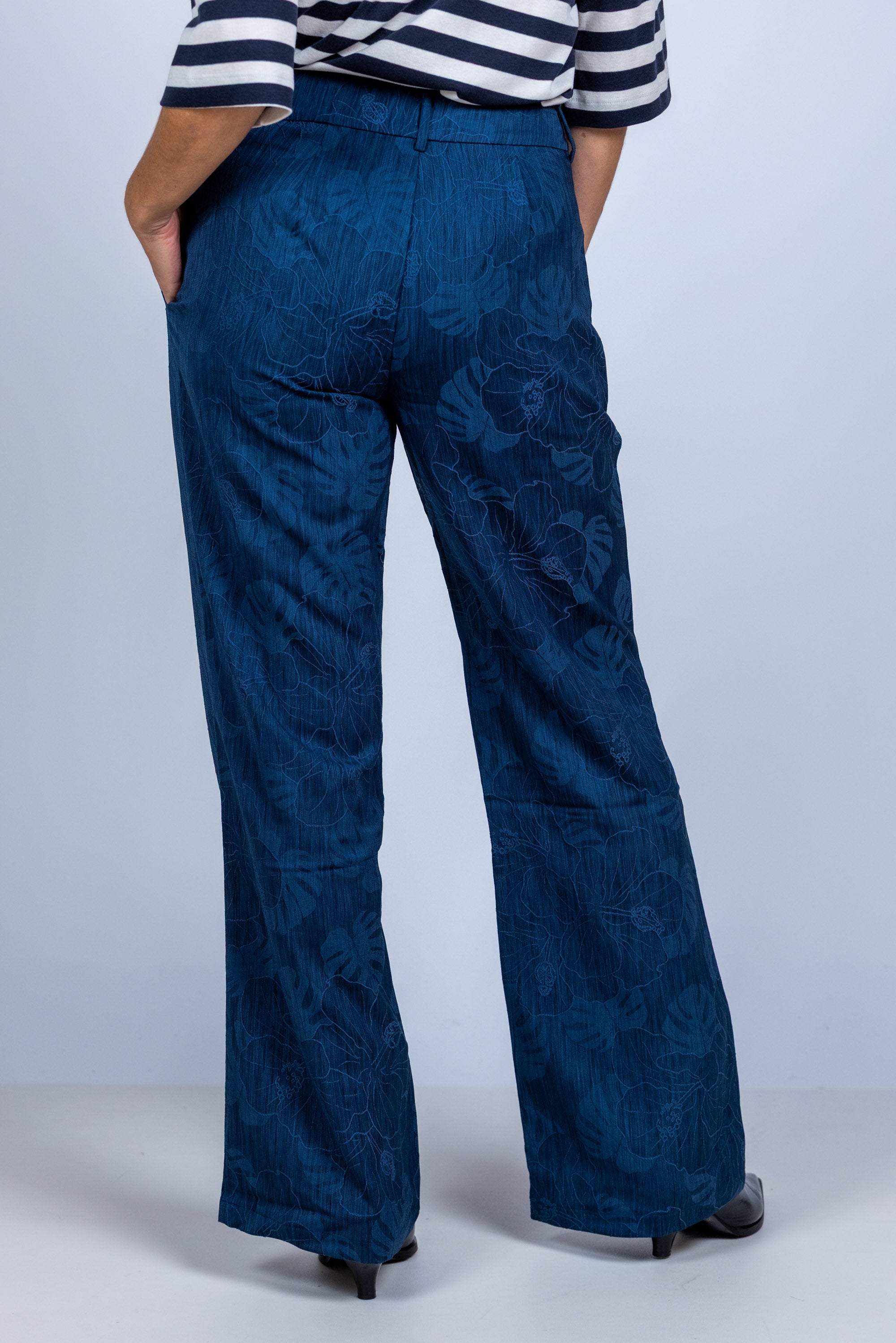 Wijde broek met print - Marine