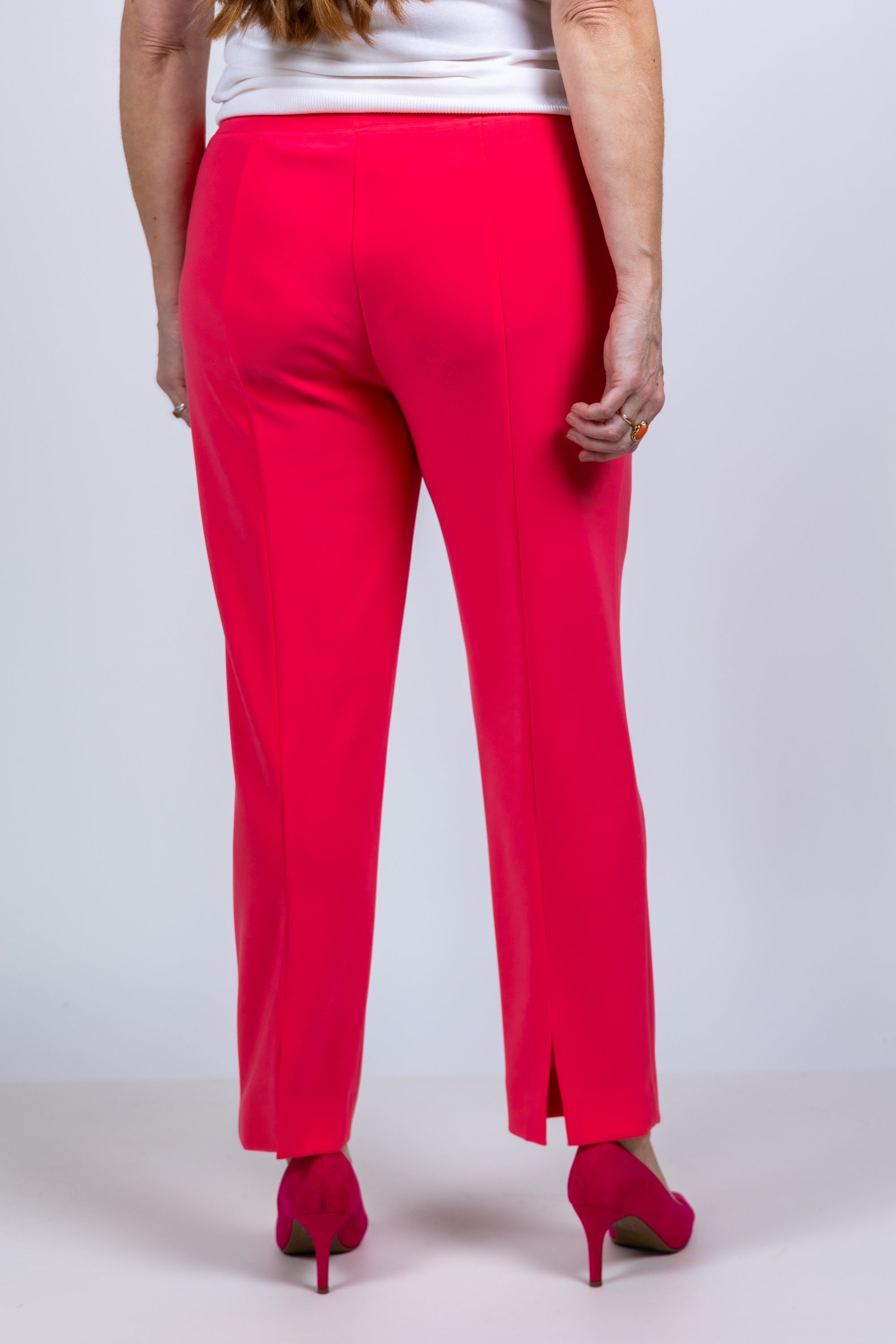 Broek met rechte pijpen - Koraalrood
