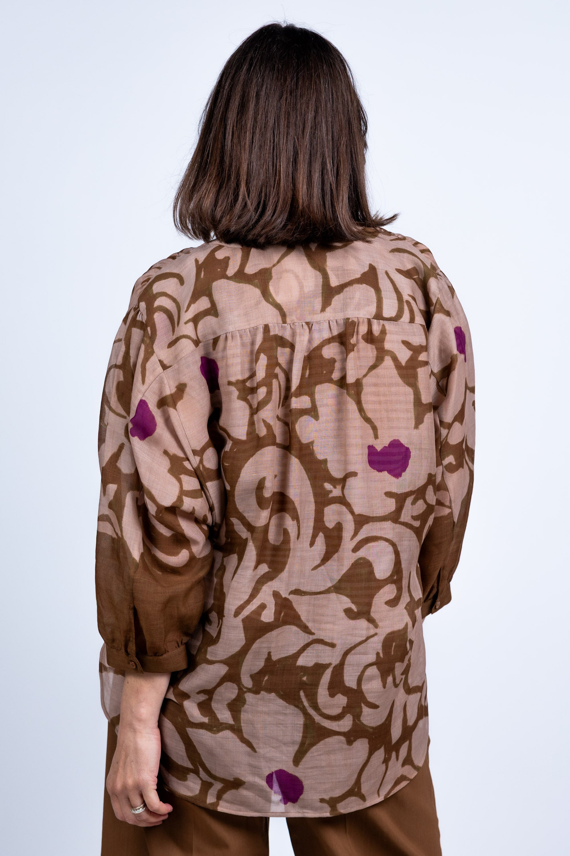 Blouse met print - Koffie met melk