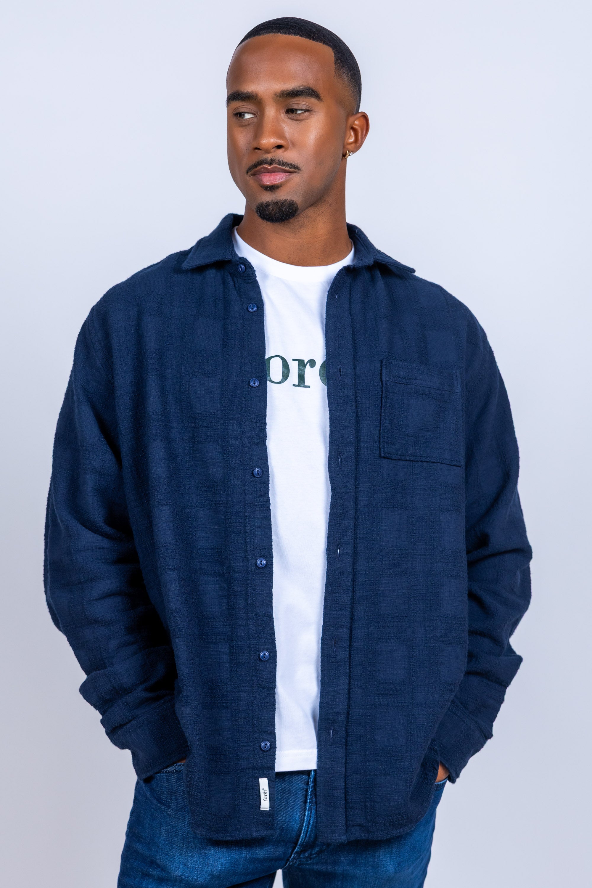 Shirt met knopen - Marine