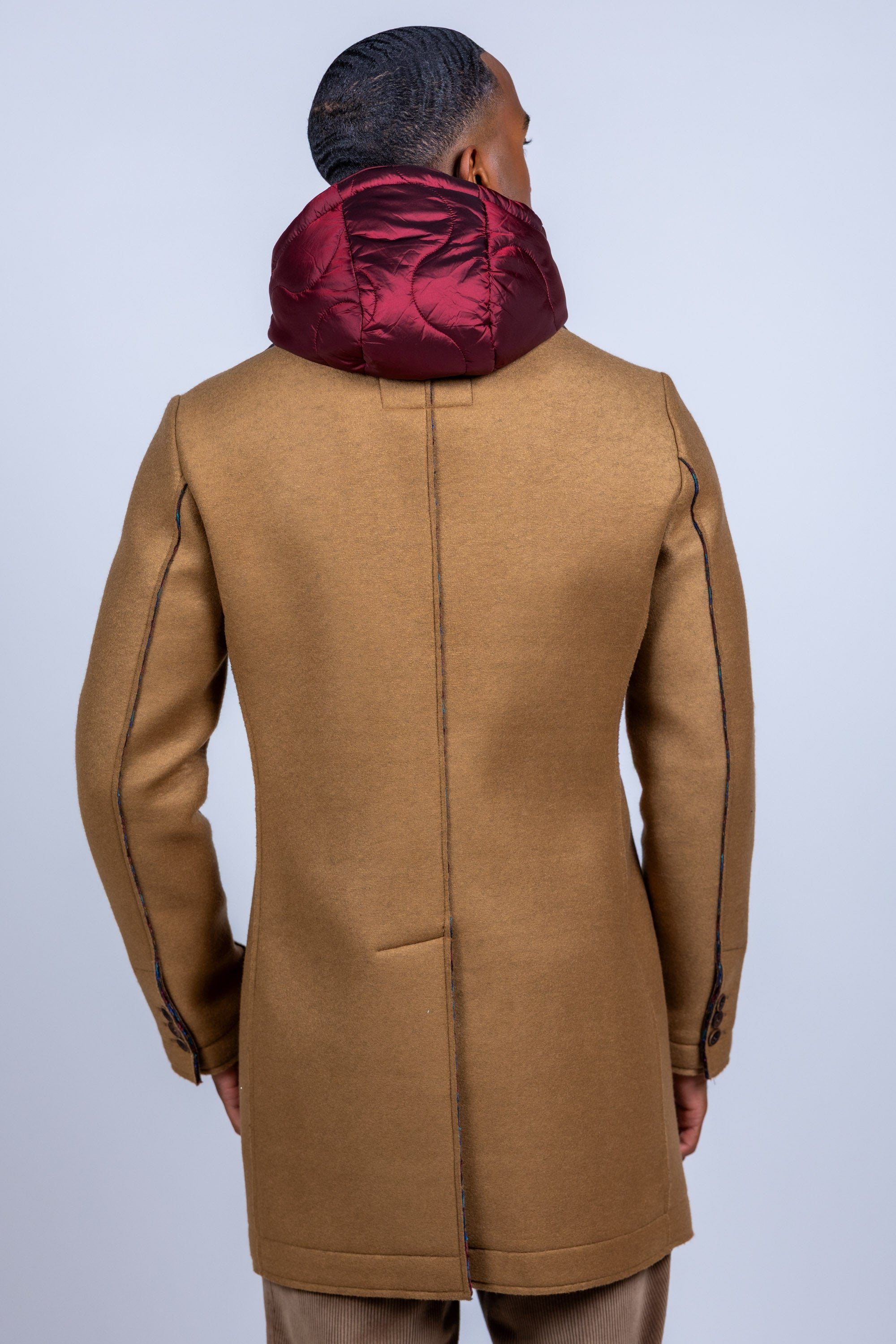 Mantel met knopen - Camel