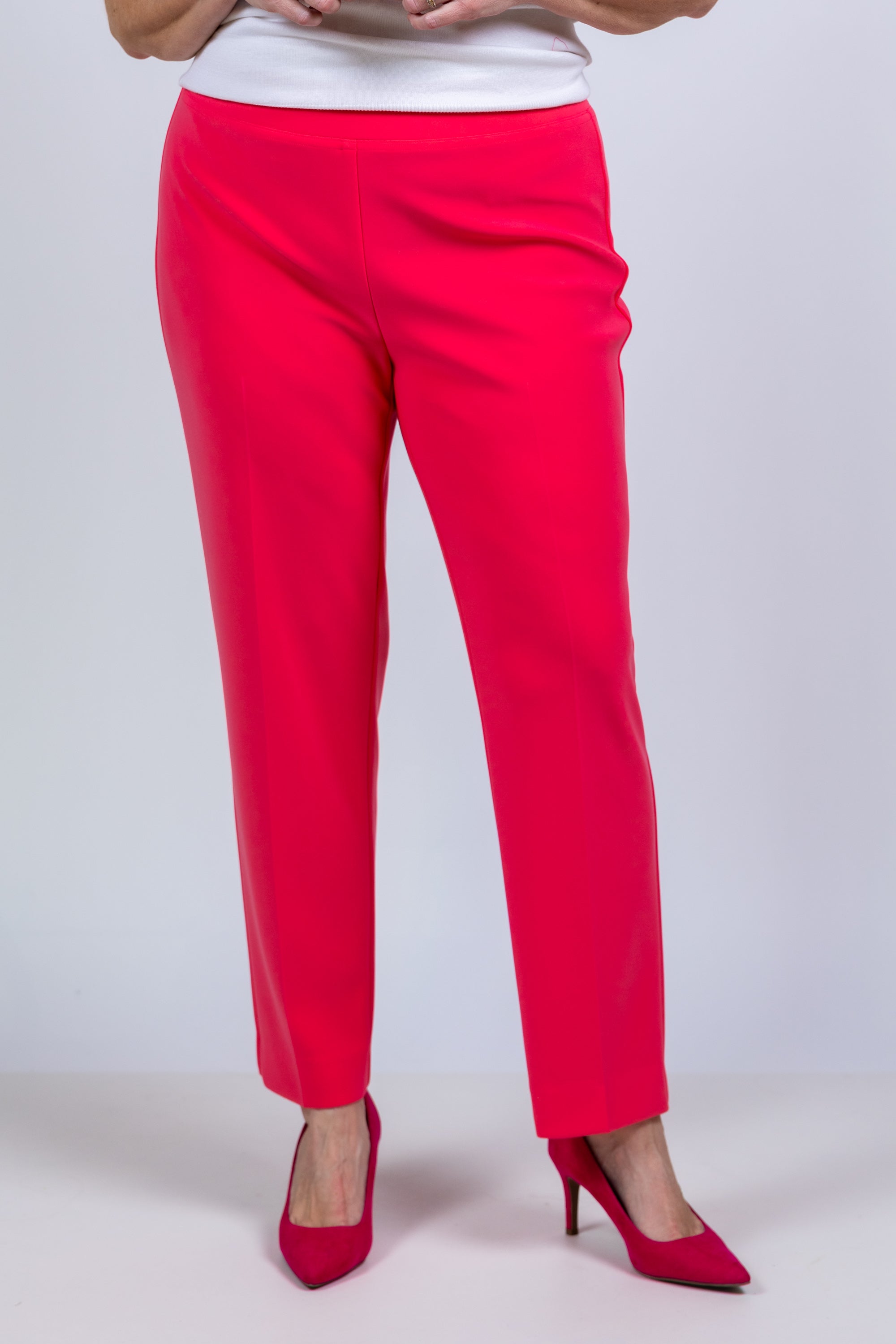 Broek met rechte pijpen - Koraalrood