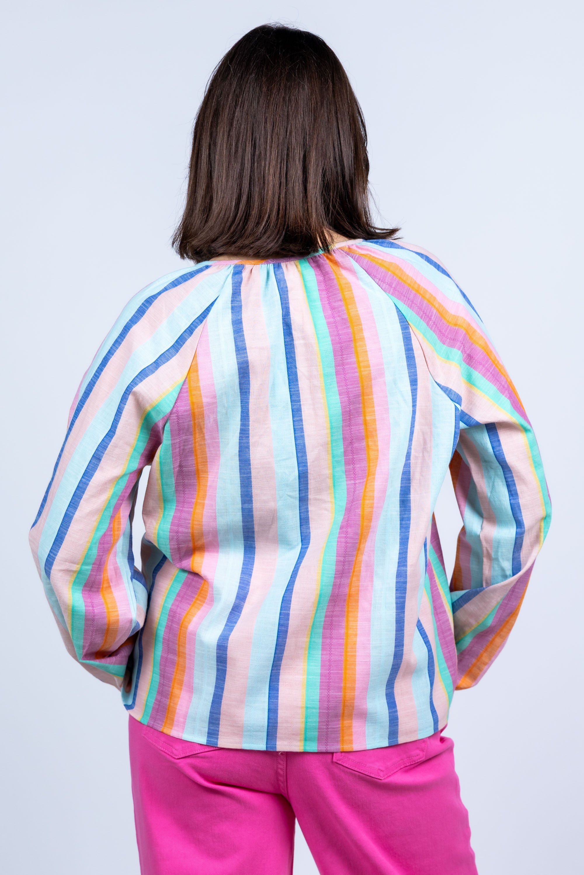 Blouse met strepen - Bleu