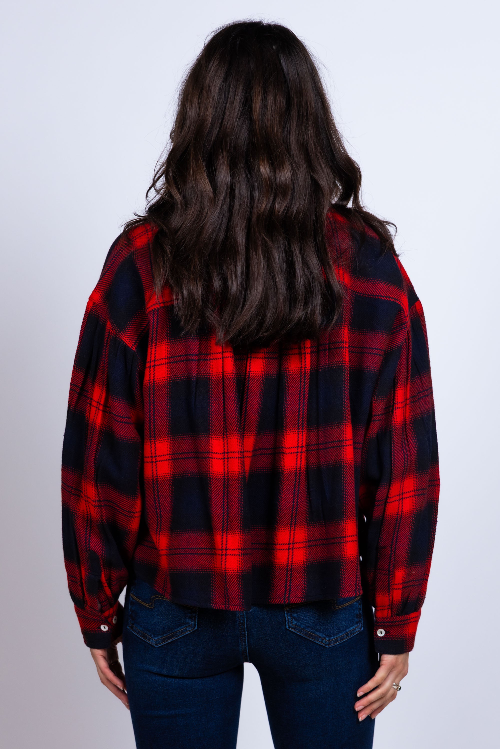 Blouse met ruitdessin - Rood