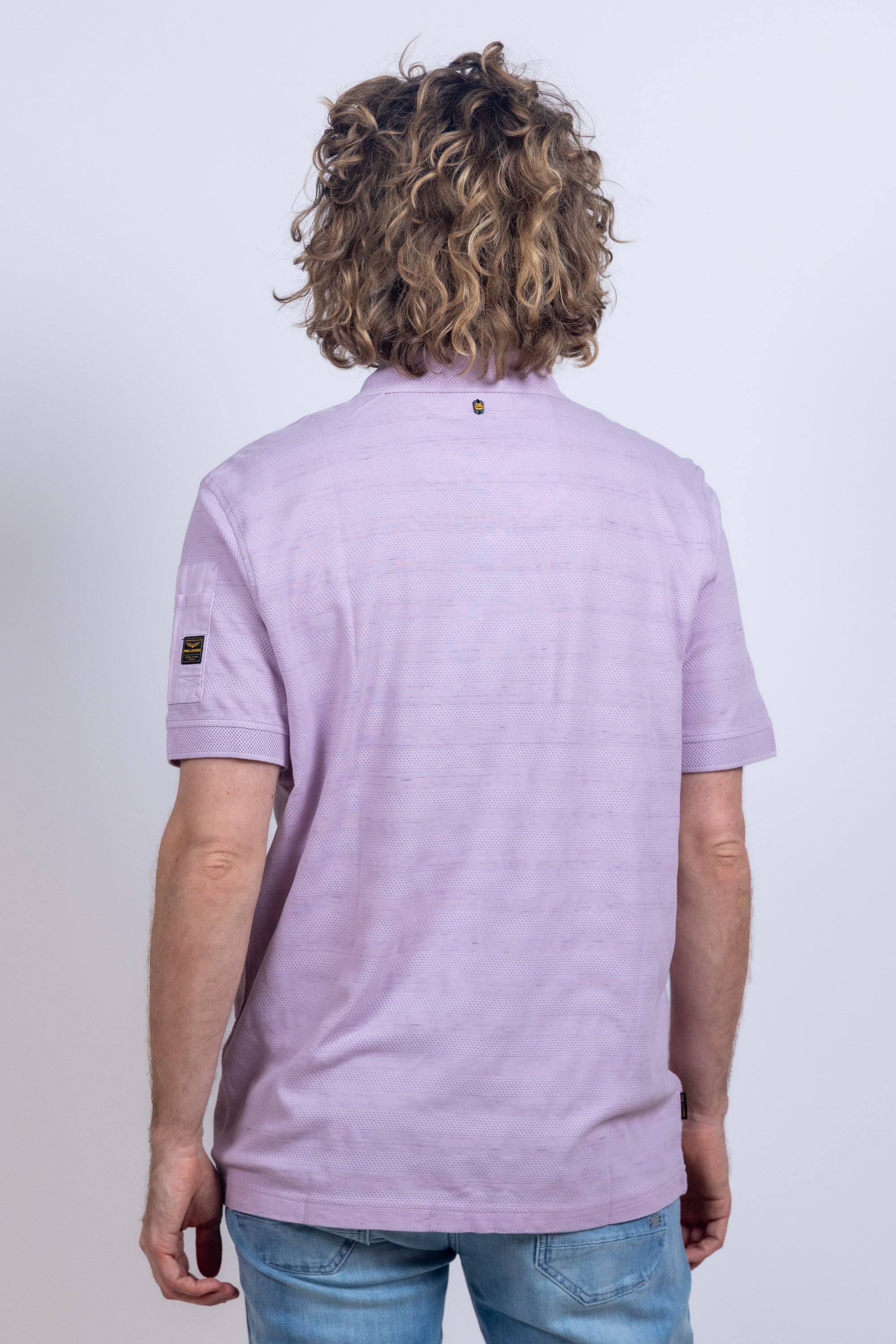 Polo met structuur - Paarspink