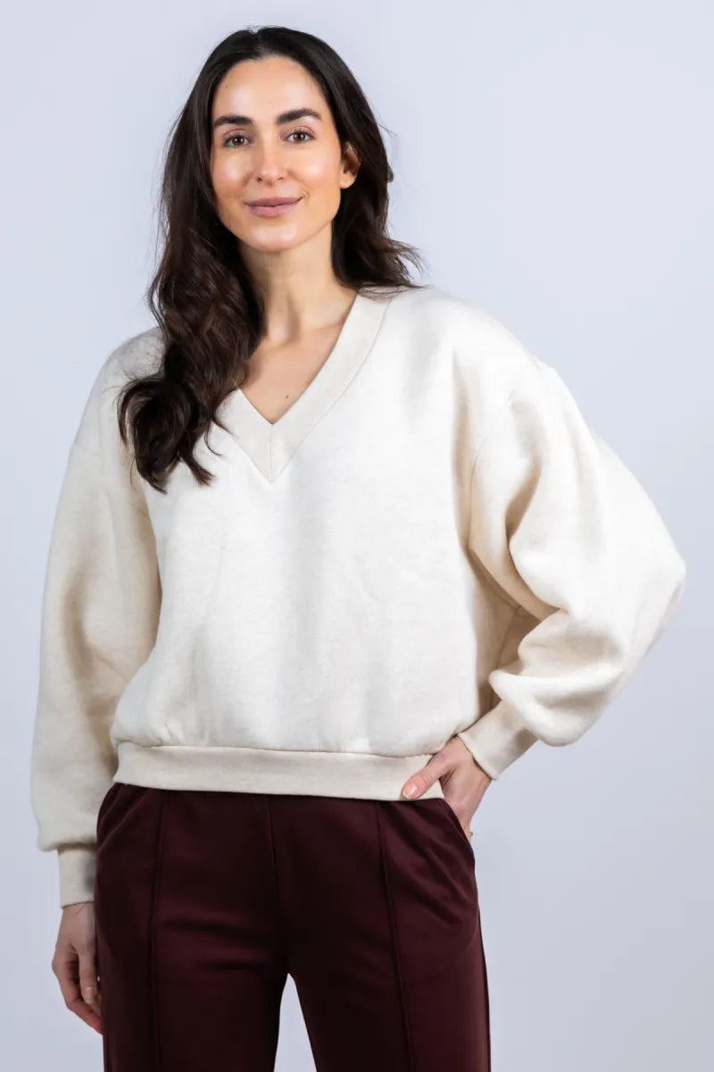 BY-BAR Trui met V-hals - Beige