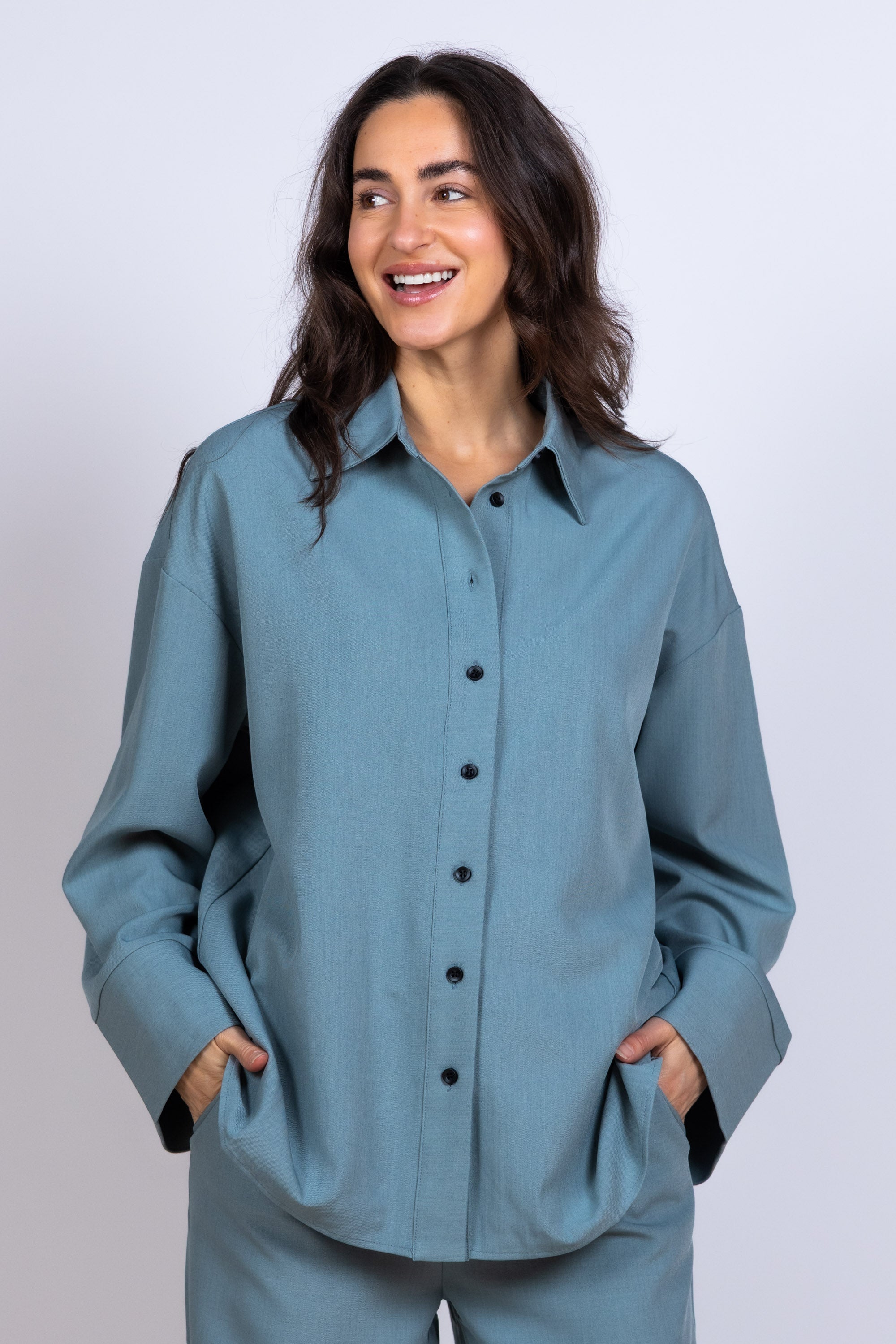 Blouse met knopen - Mint