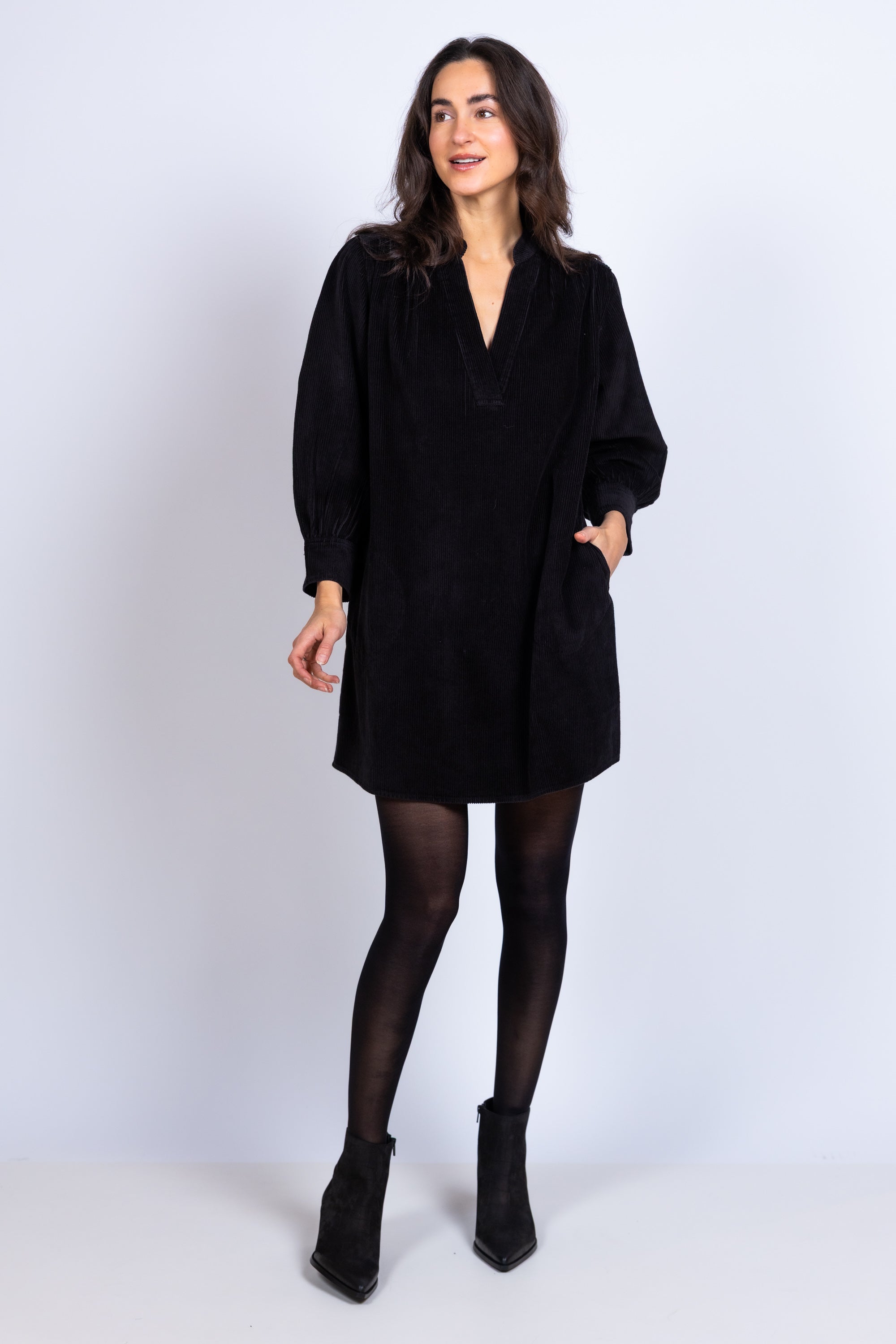 Jurk met lange mouwen - Nearly black