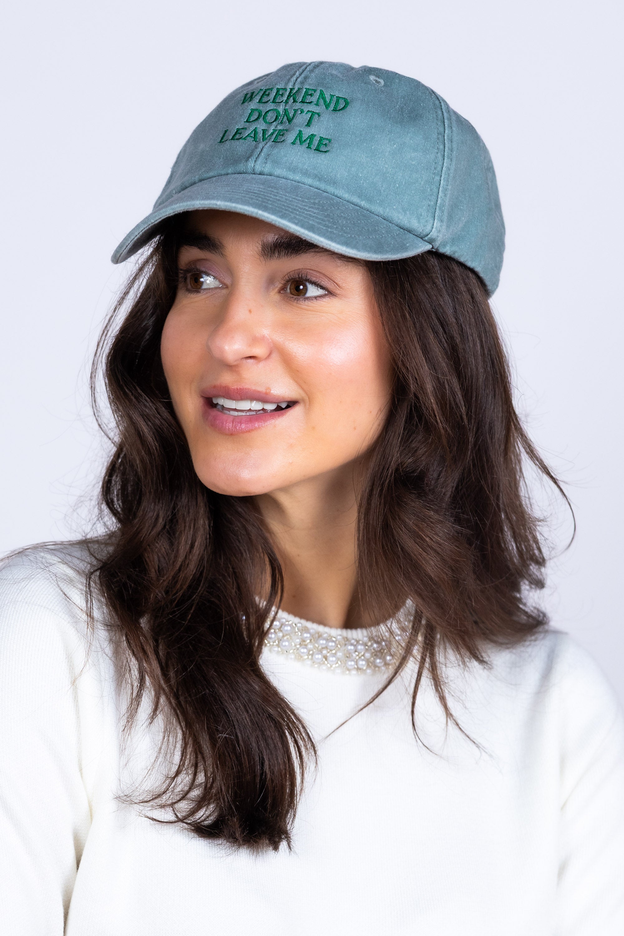 Pet met tekst - Grijs/groen