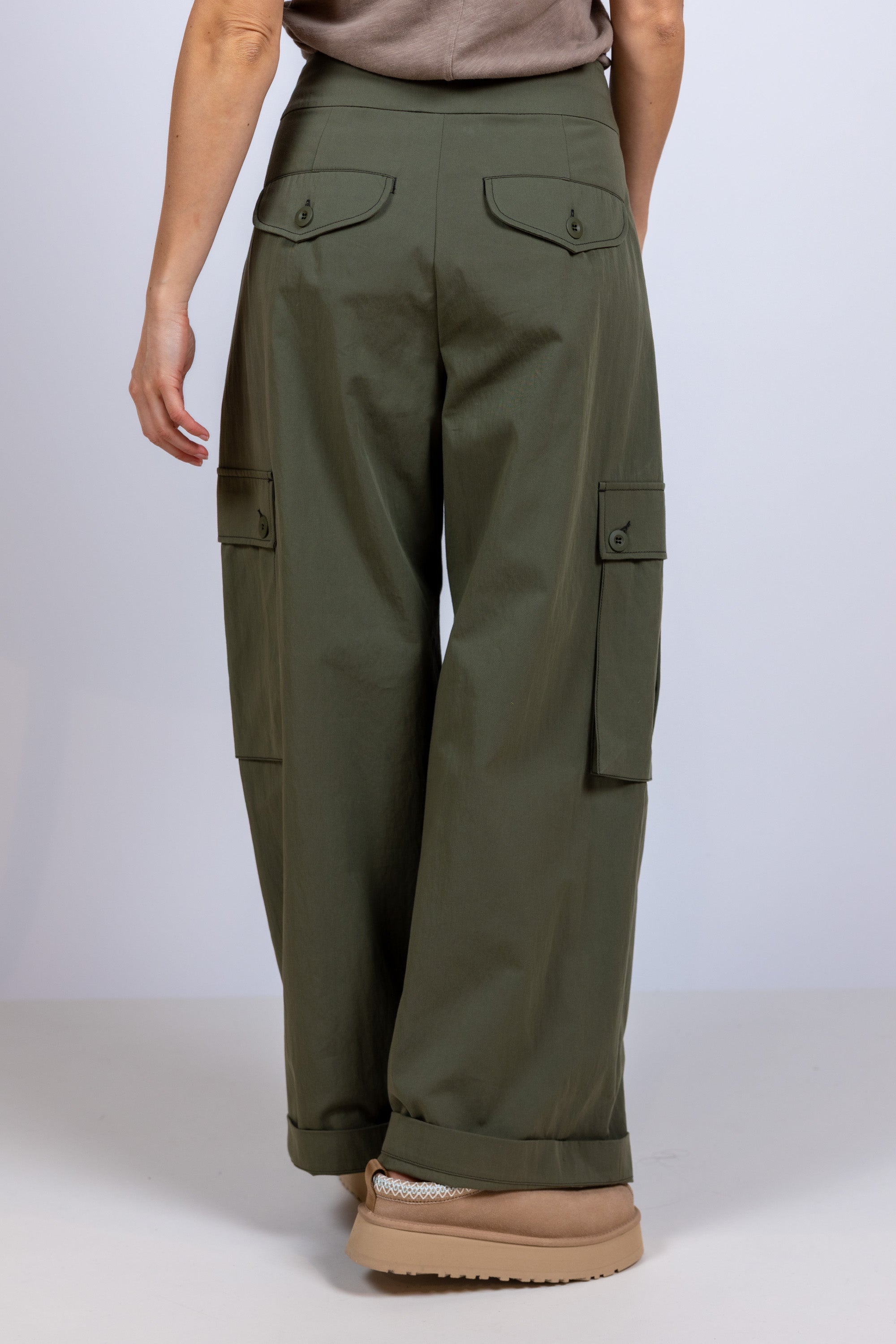 Broek met zakken - Olijfgroen