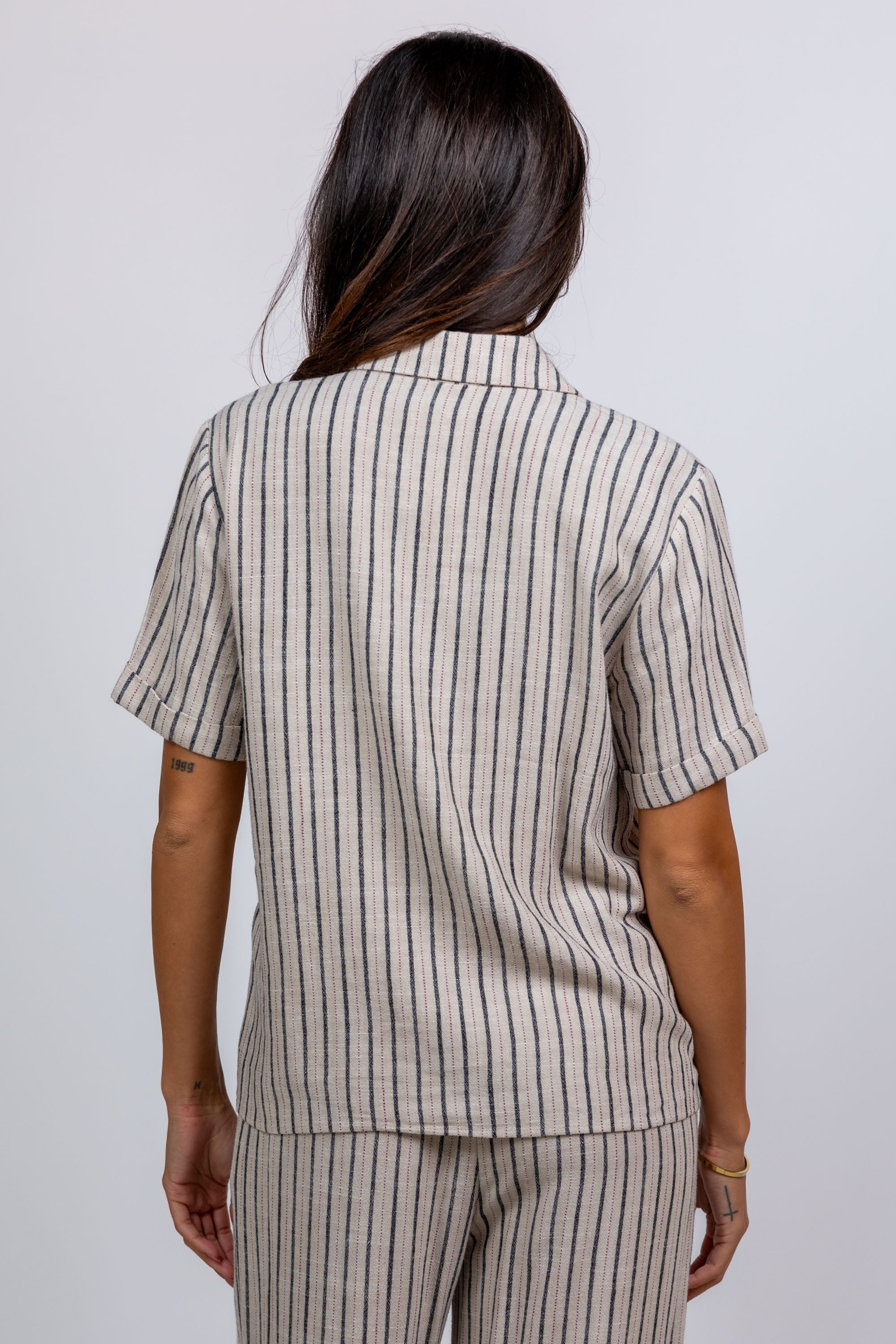 Blouse met strepen - Beige
