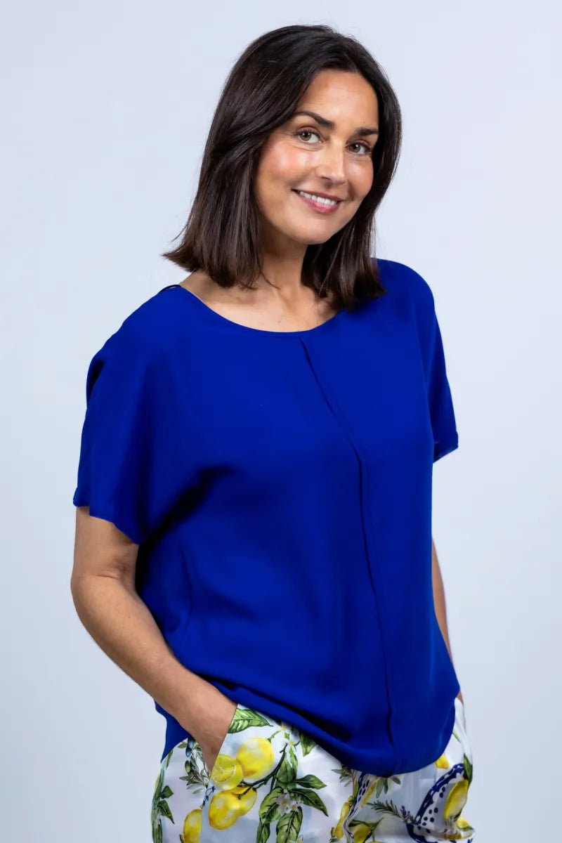 MARCCAIN COLLECTIE MARCCAIN COLLECTIE AA.51.02 W90 MARCCAIN COLLECTIE AA.51.02 W90 Top met korte mouwen - Kobaltblauw