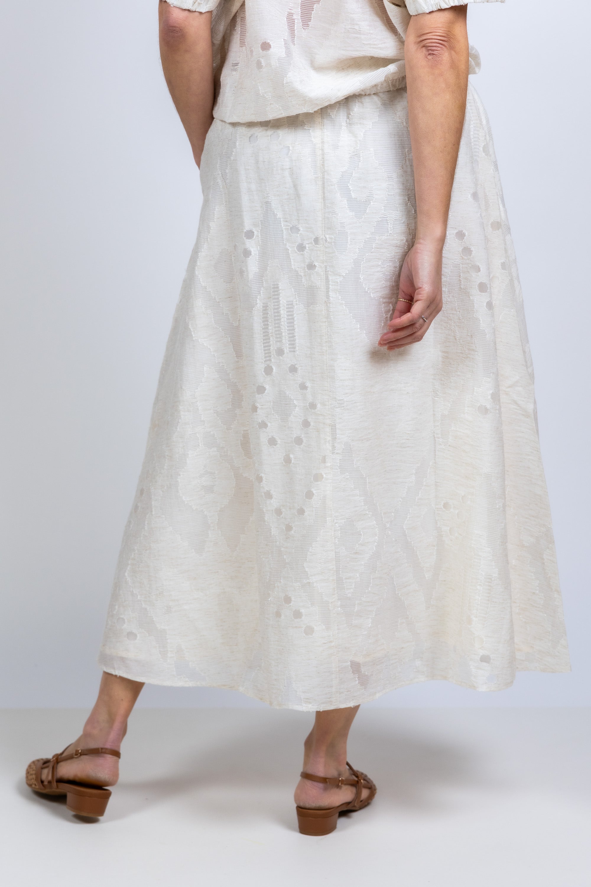 Rok met dessin - Ecru