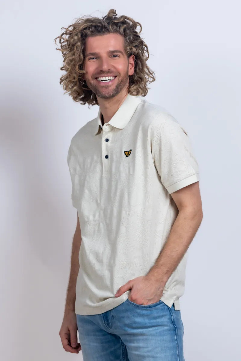 PME PME PPSS2603883 Polo met structuur - Ecru