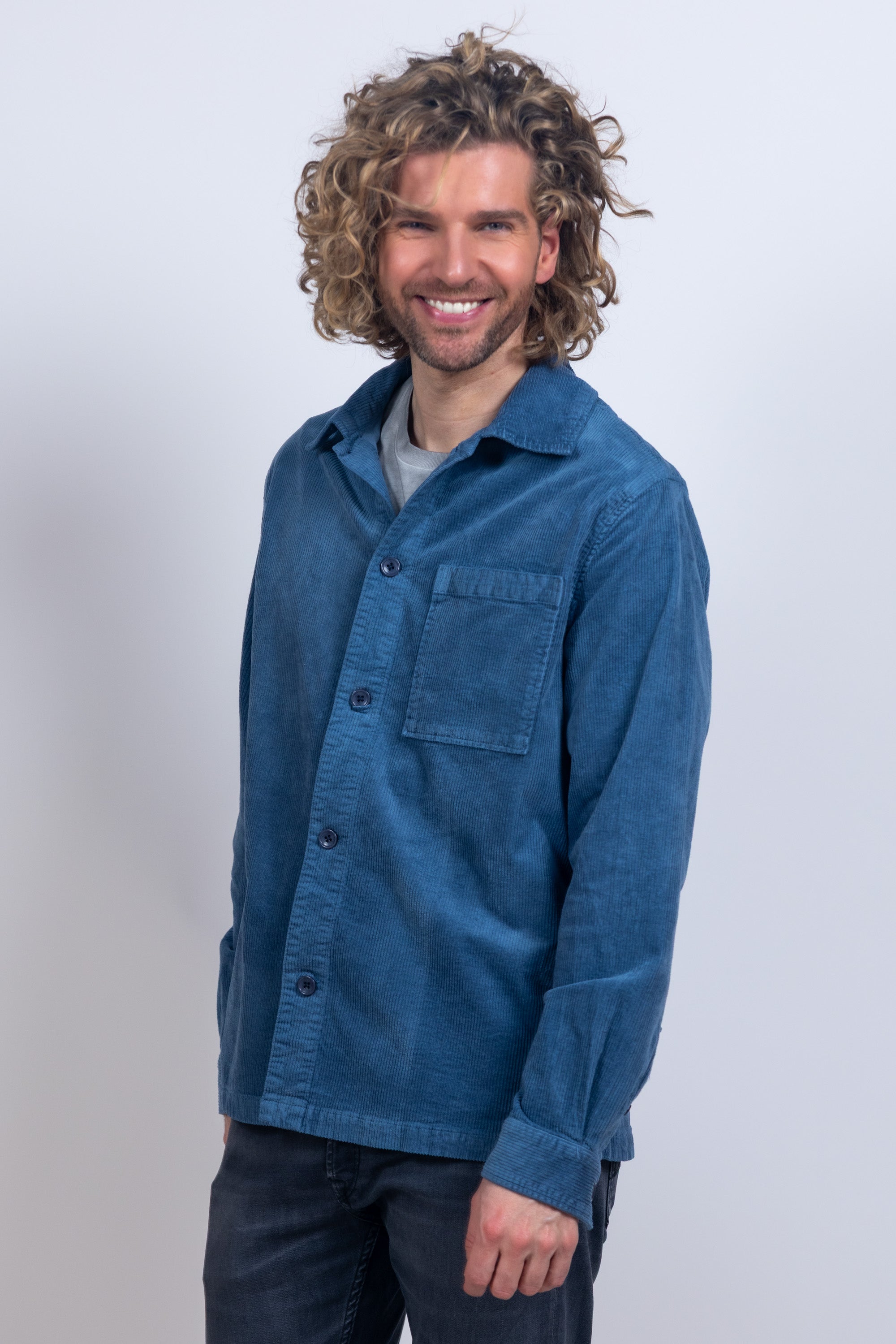 Shirt met knopen - French blue