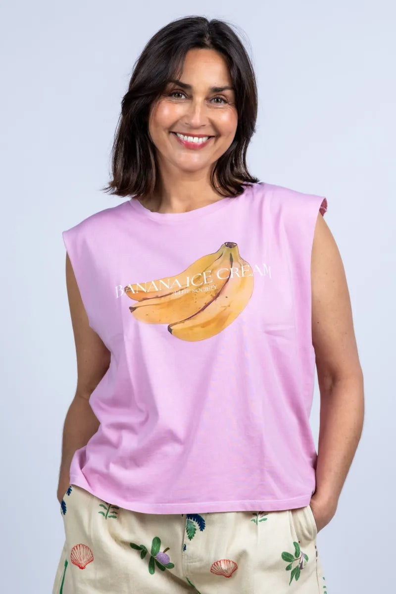 ELITE ELITE 124BANANA-TOP Top met print - Roze