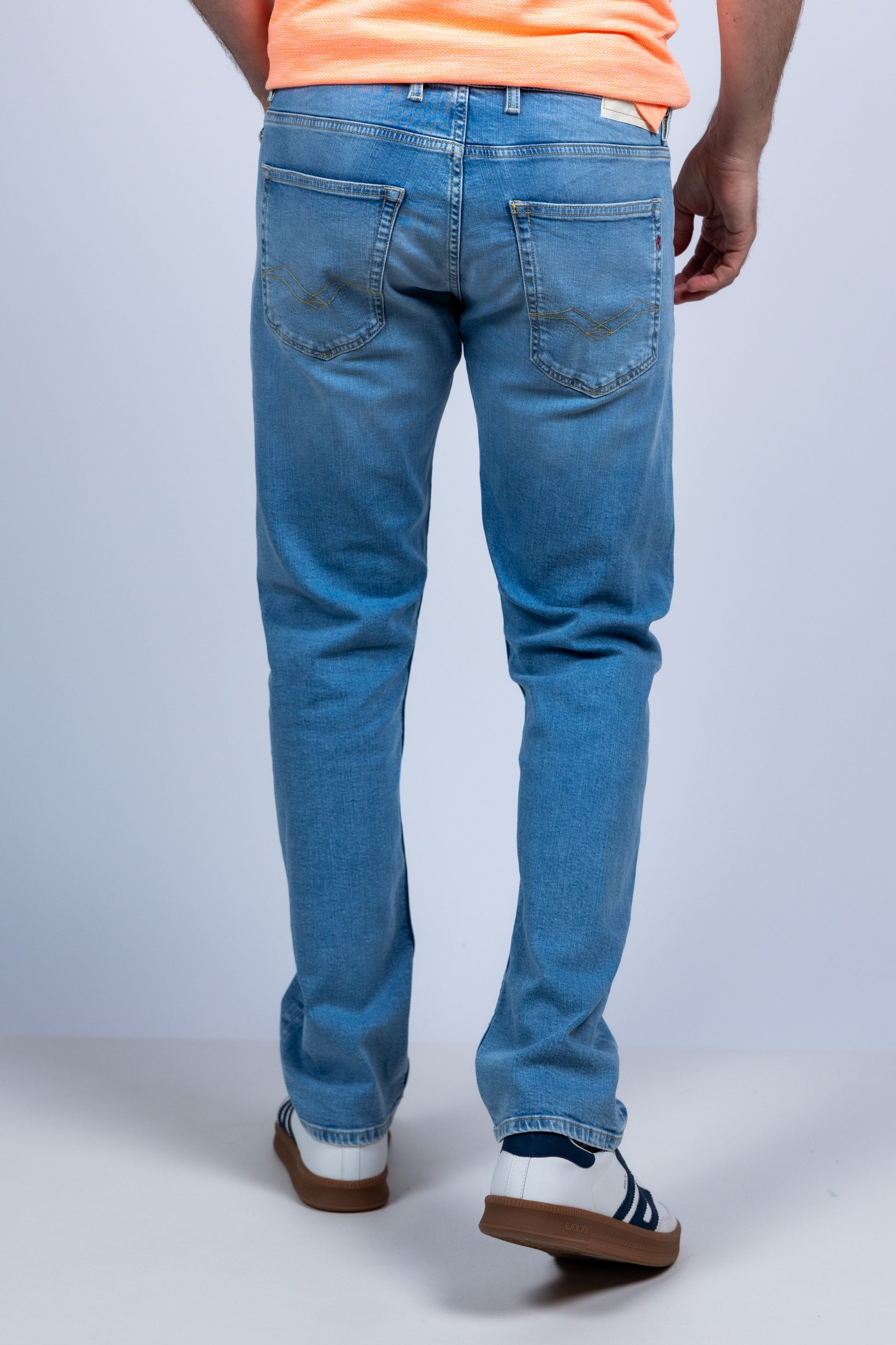 Jeans met wassing - Bleu