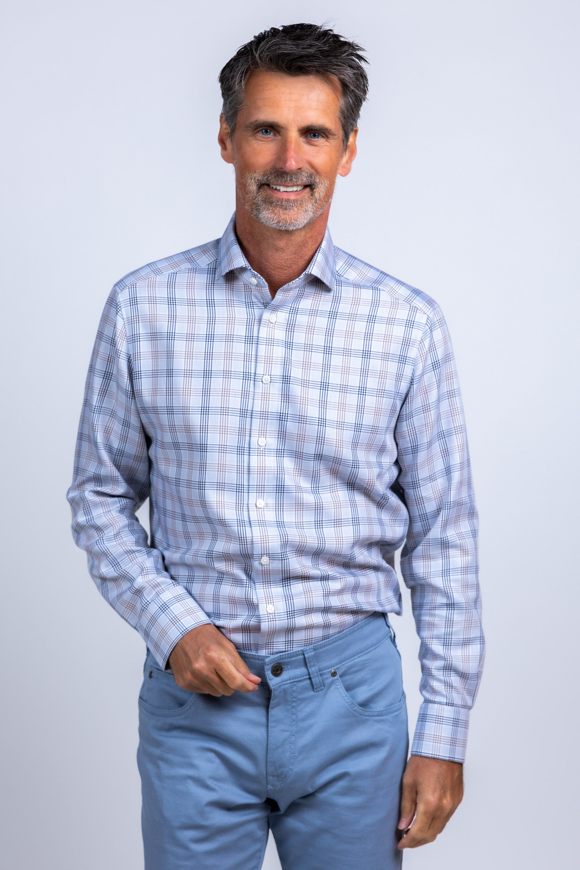 Overhemd met ruit - Cognac