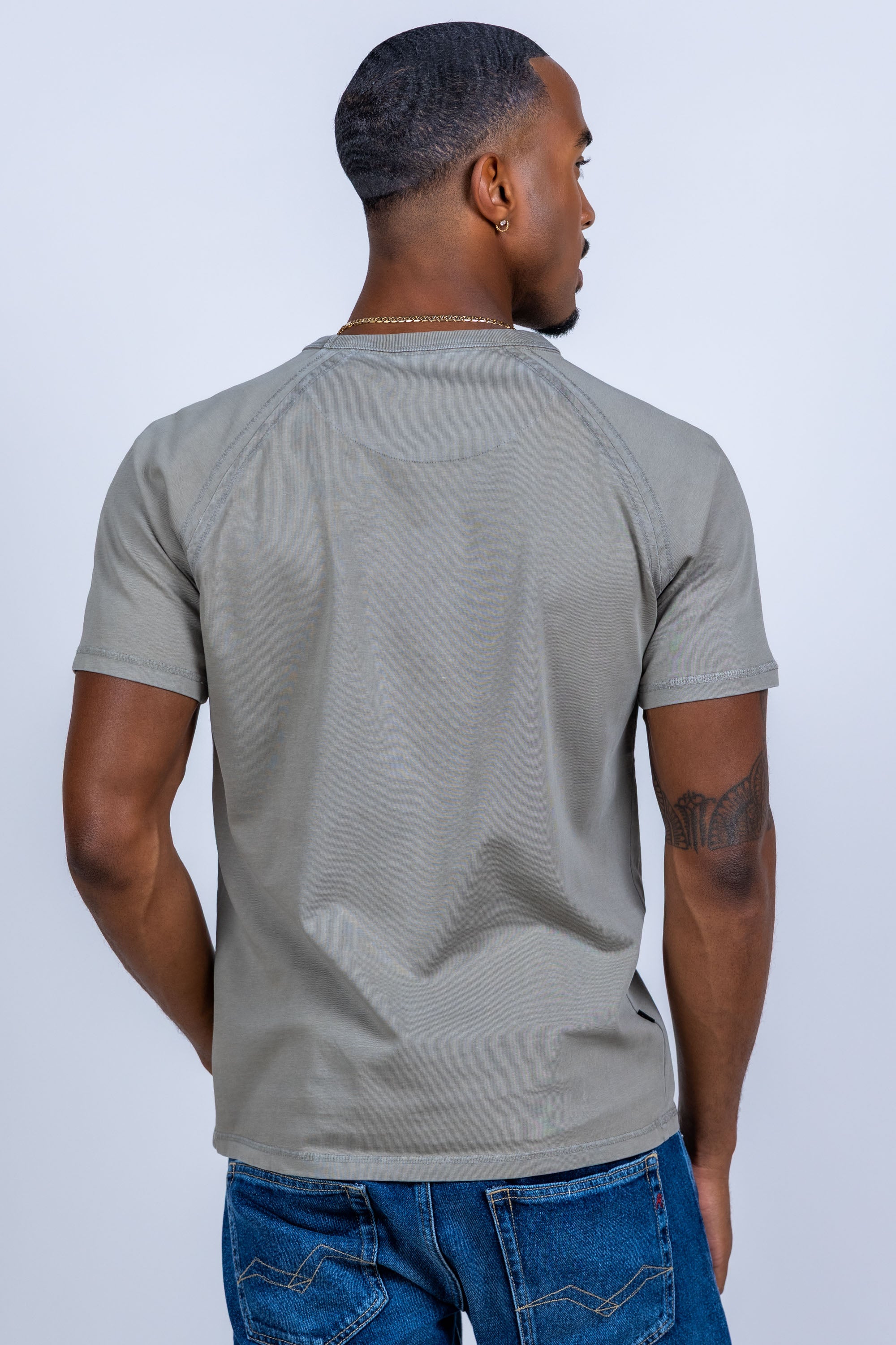 T-shirt met merknaam - Khaki