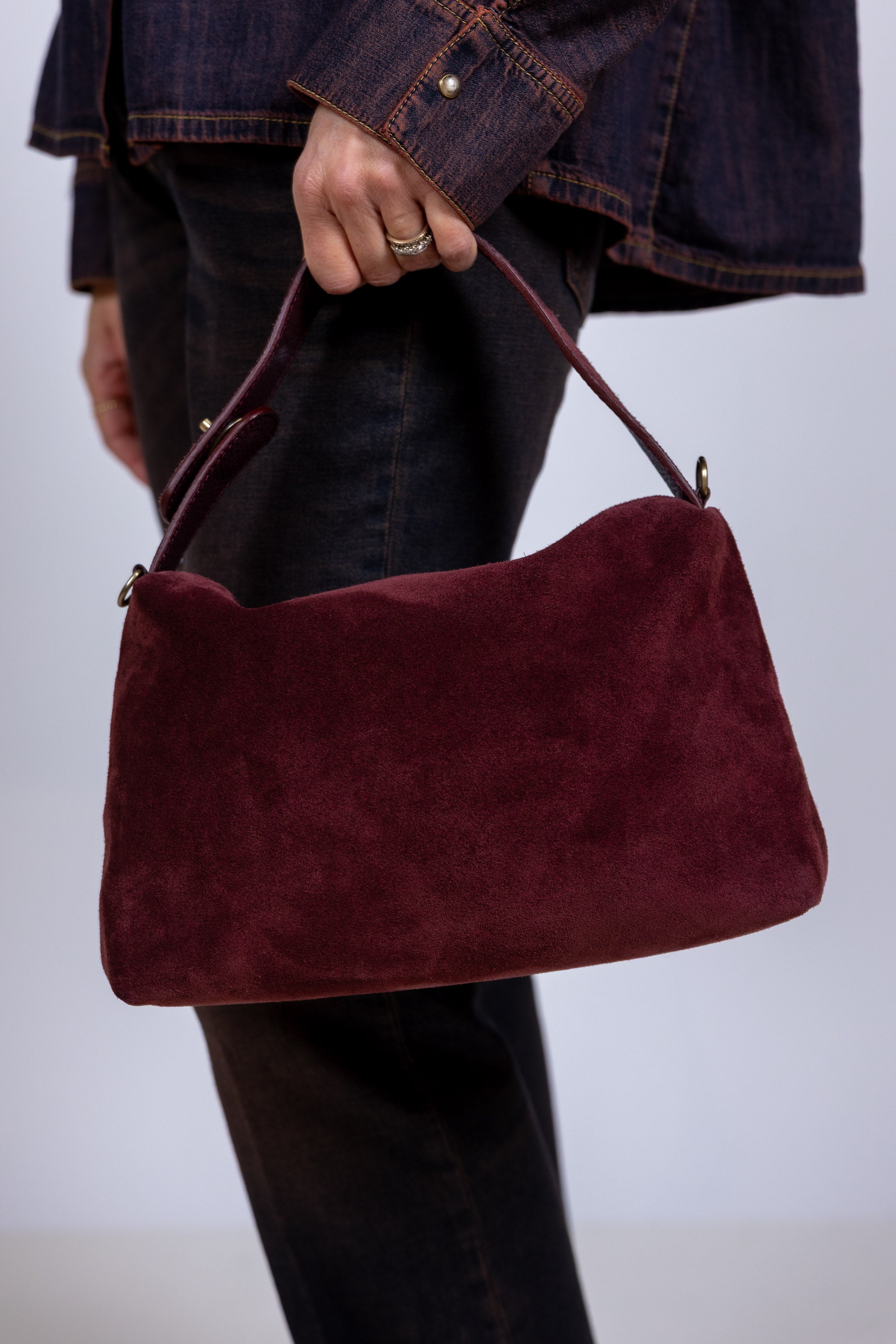 Tas van suède - Donkerbordeaux