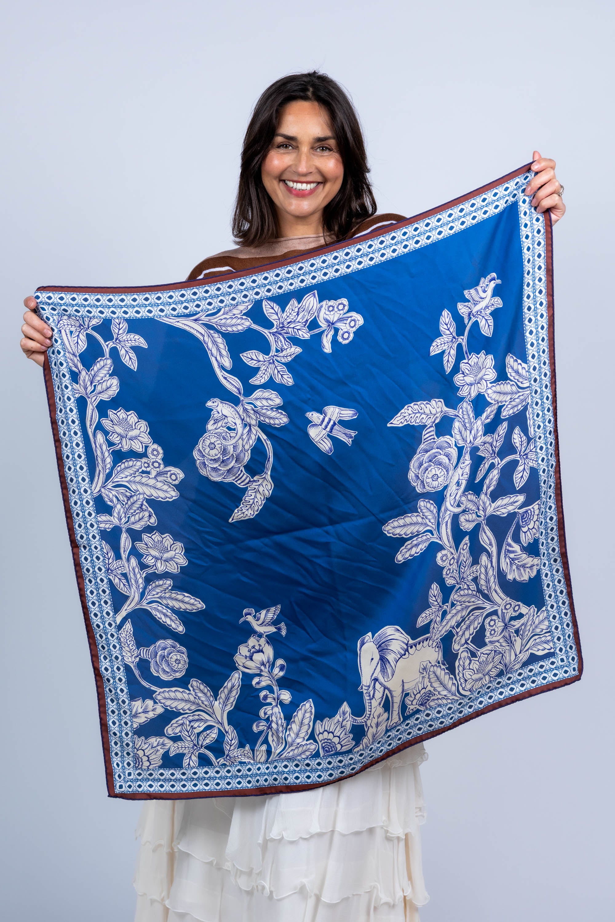 Sjaal met print - Steenrood