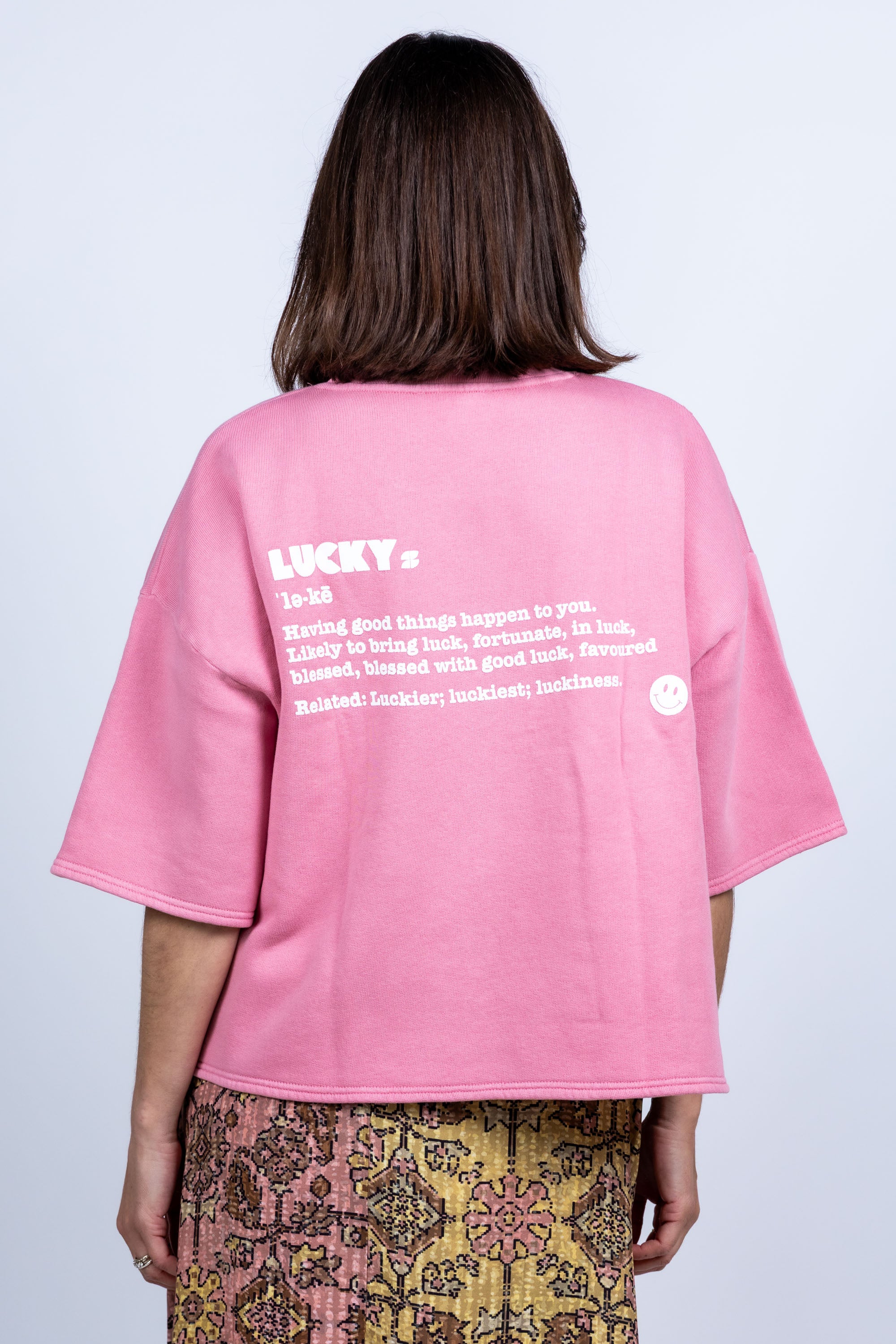 Sweater met korte mouwen - Oudroze