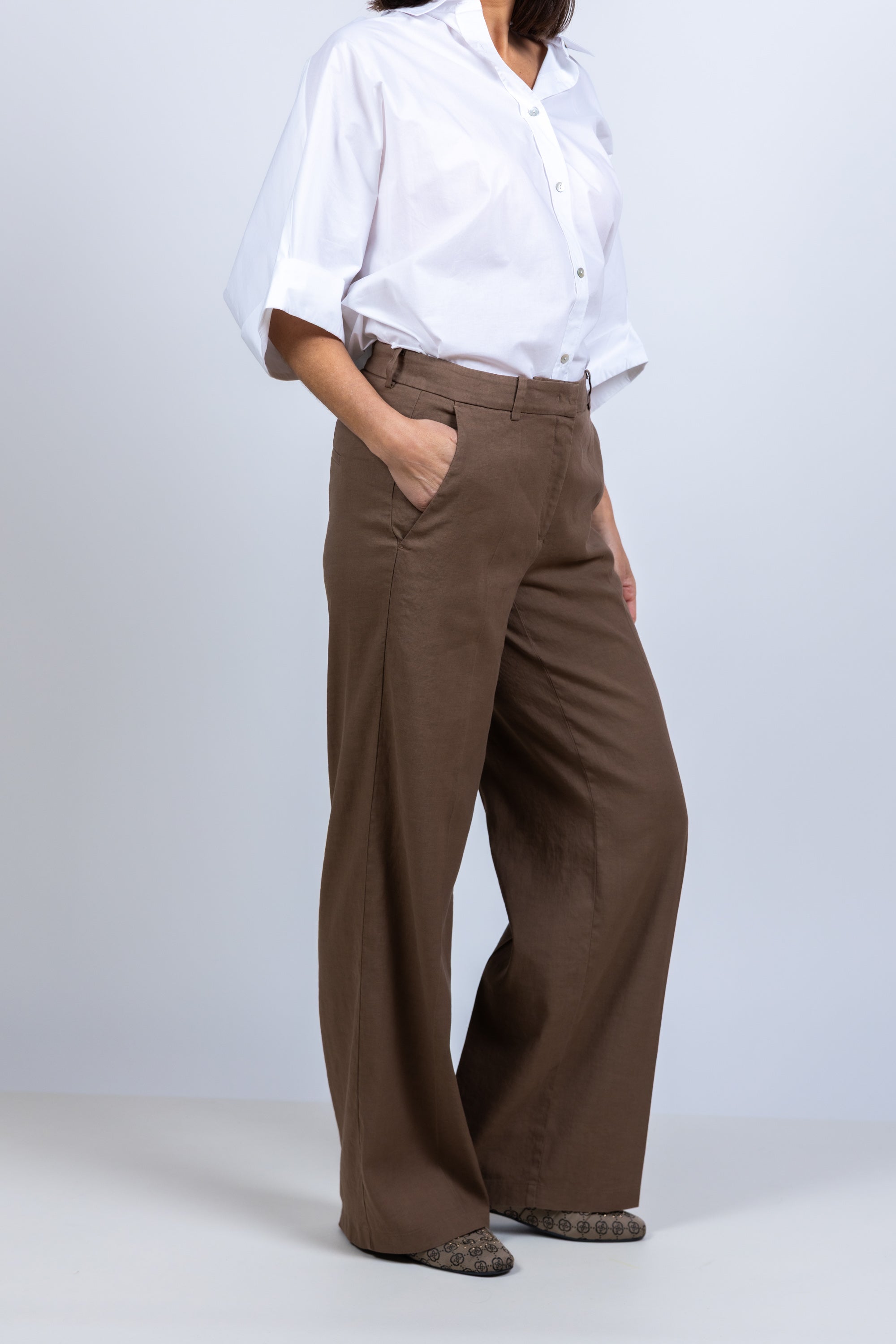 Wijde pantalon - Bruin