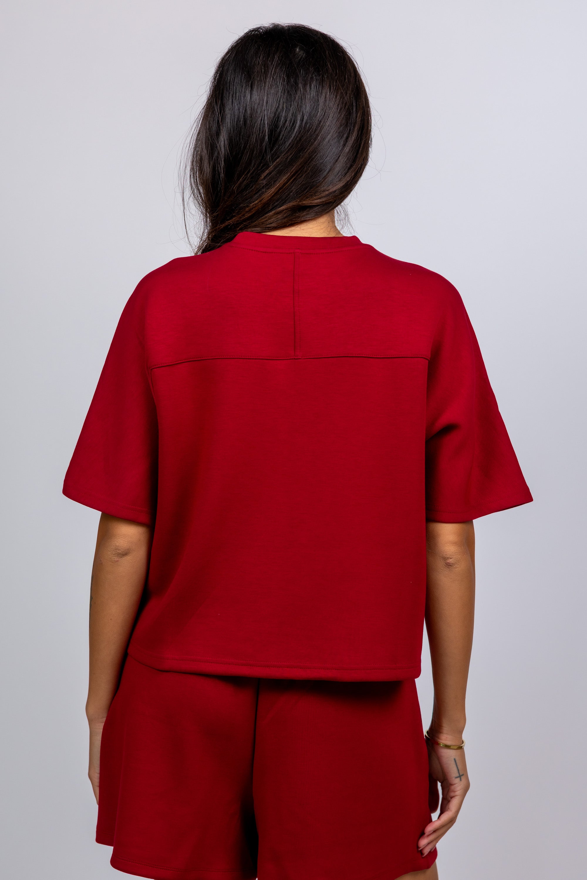 T-shirt met korte mouwen - Donkerbordeaux