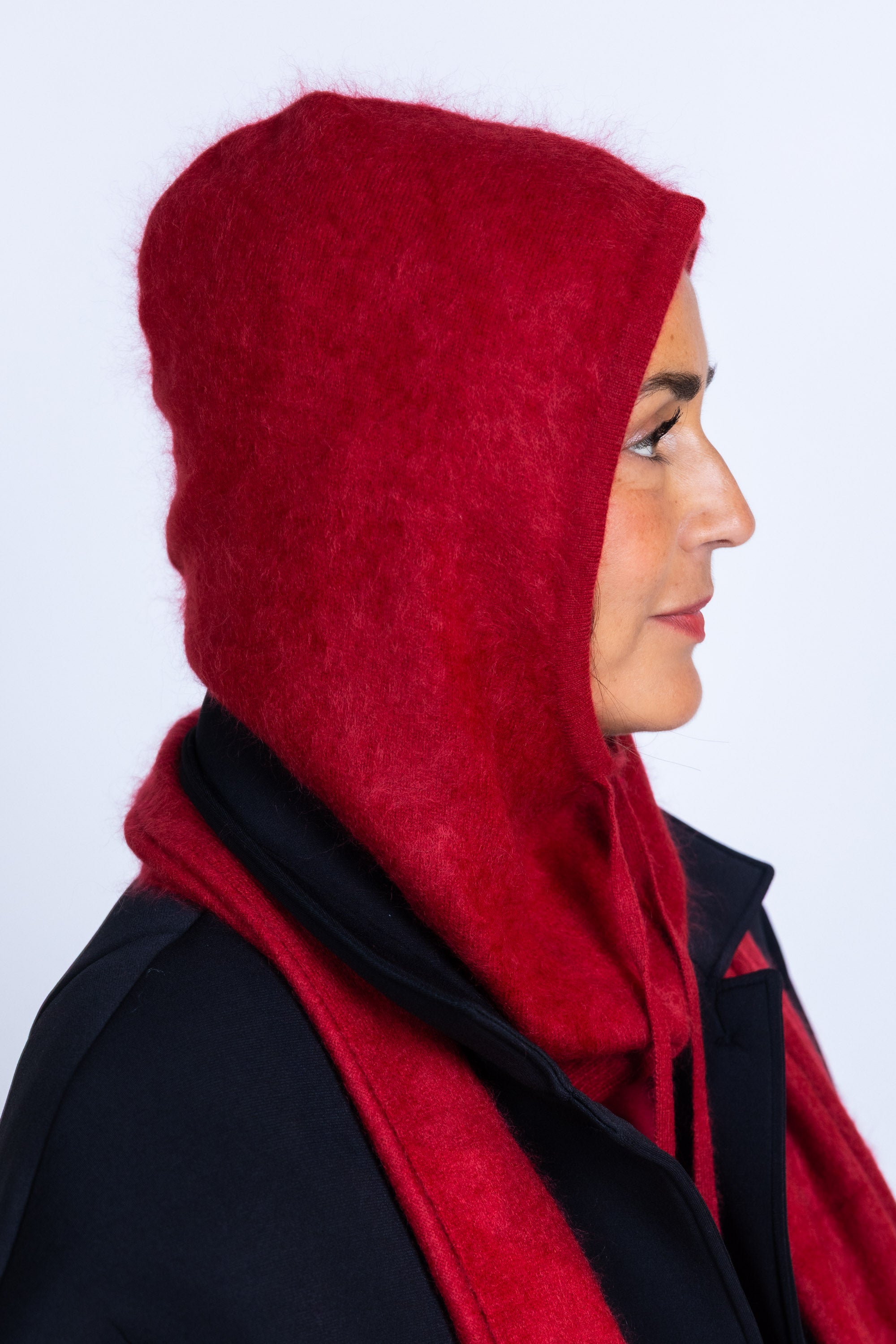 Cashmere capuchon - Donkerrood