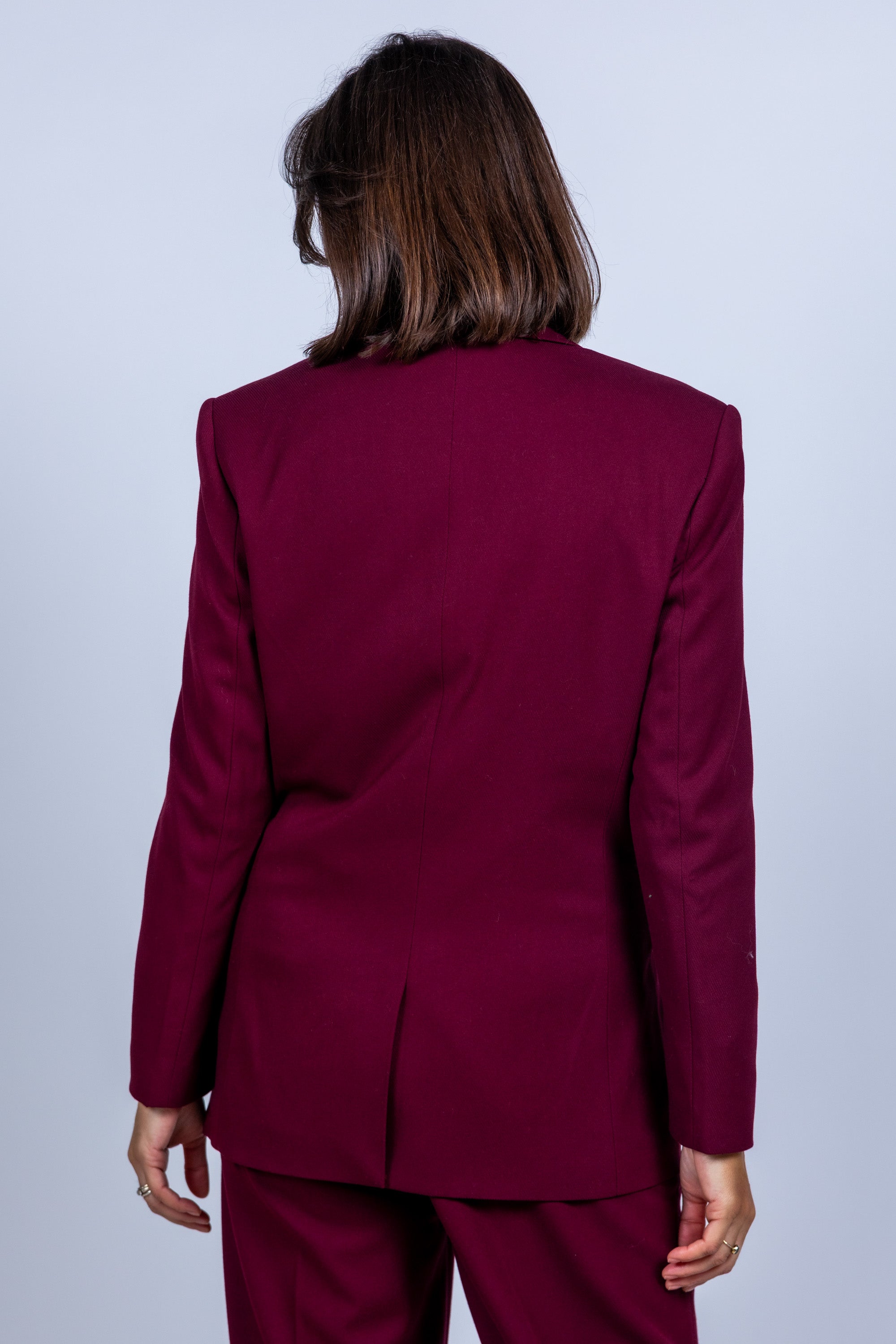Blazer met knoop - Donkerbordeaux