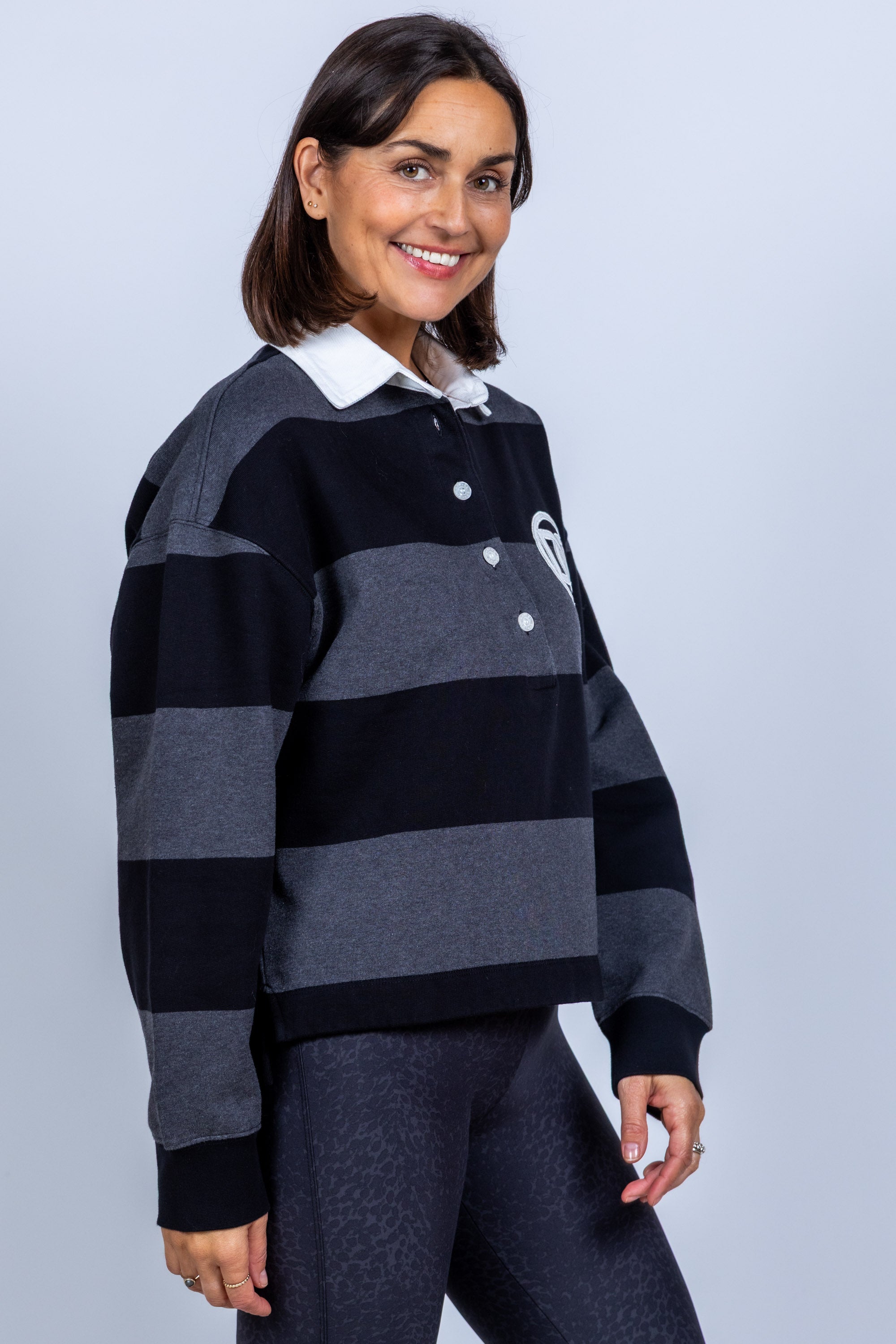 Trui met strepen - Antraciet