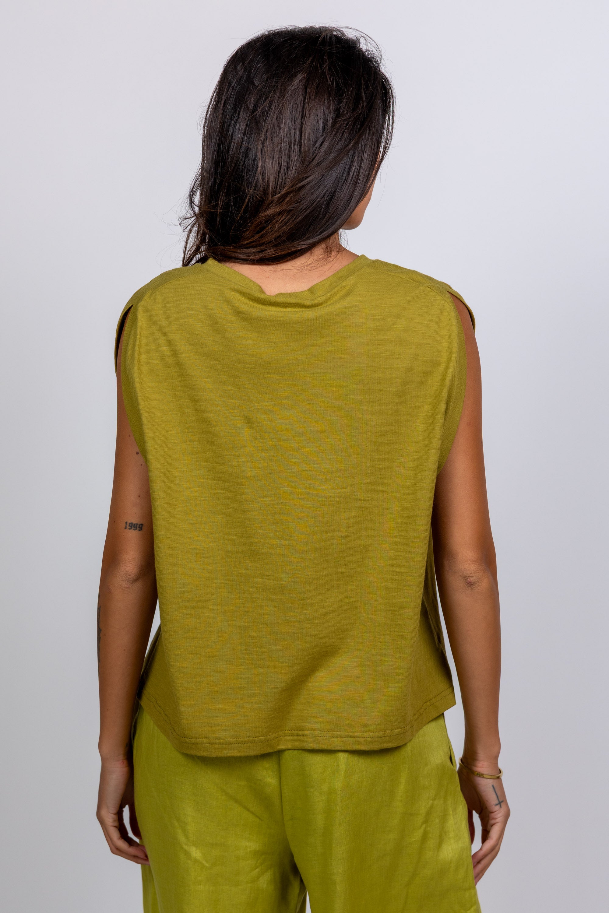 Mouwloze top - Olijfgroen