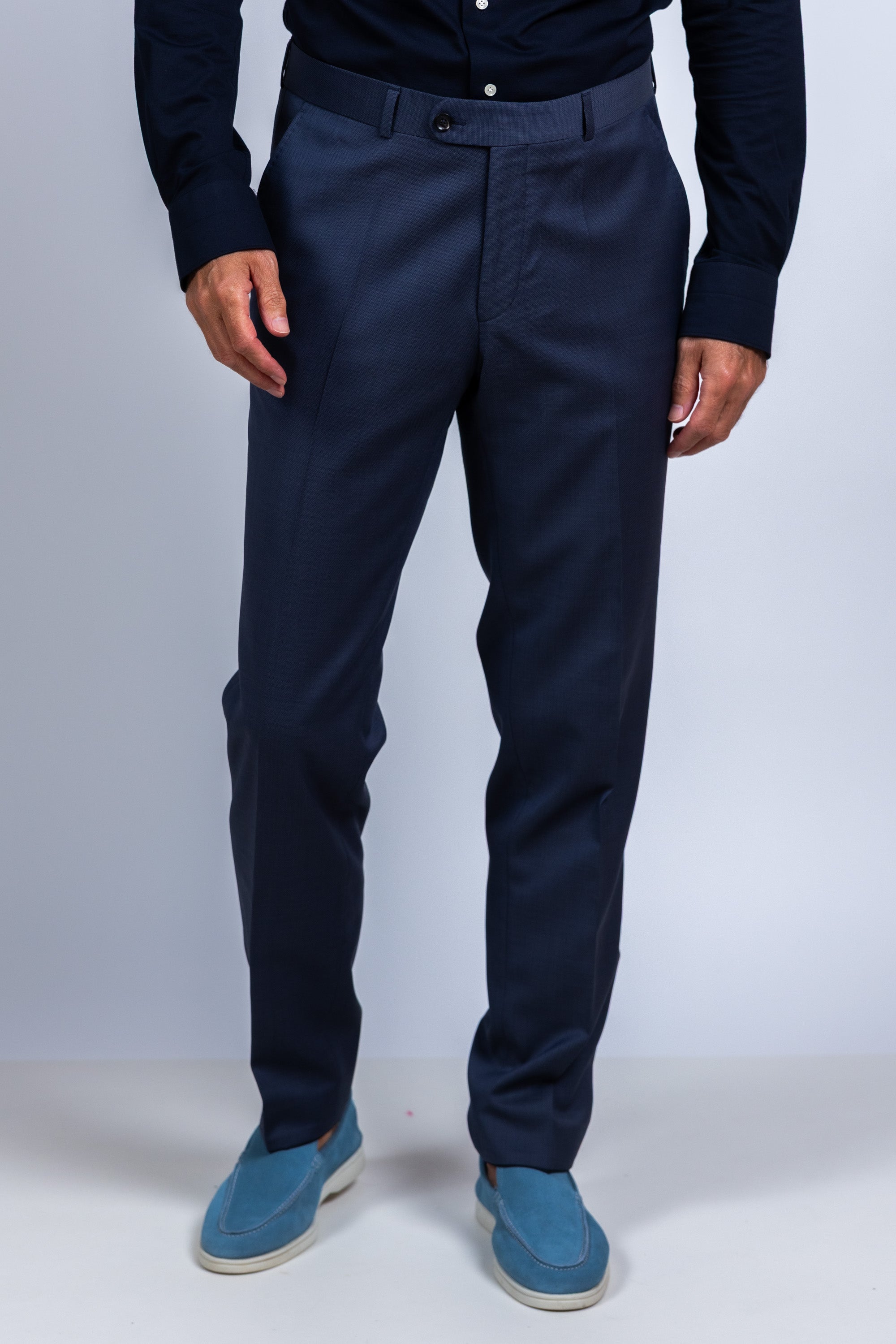 Pantalon met plooien - French blue