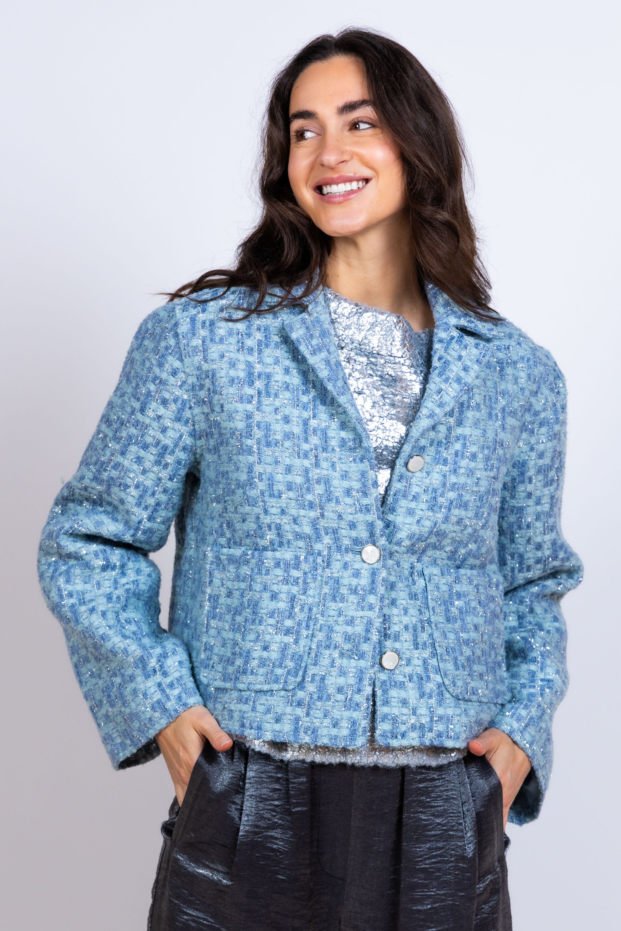 Jasje met structuur - Bleu