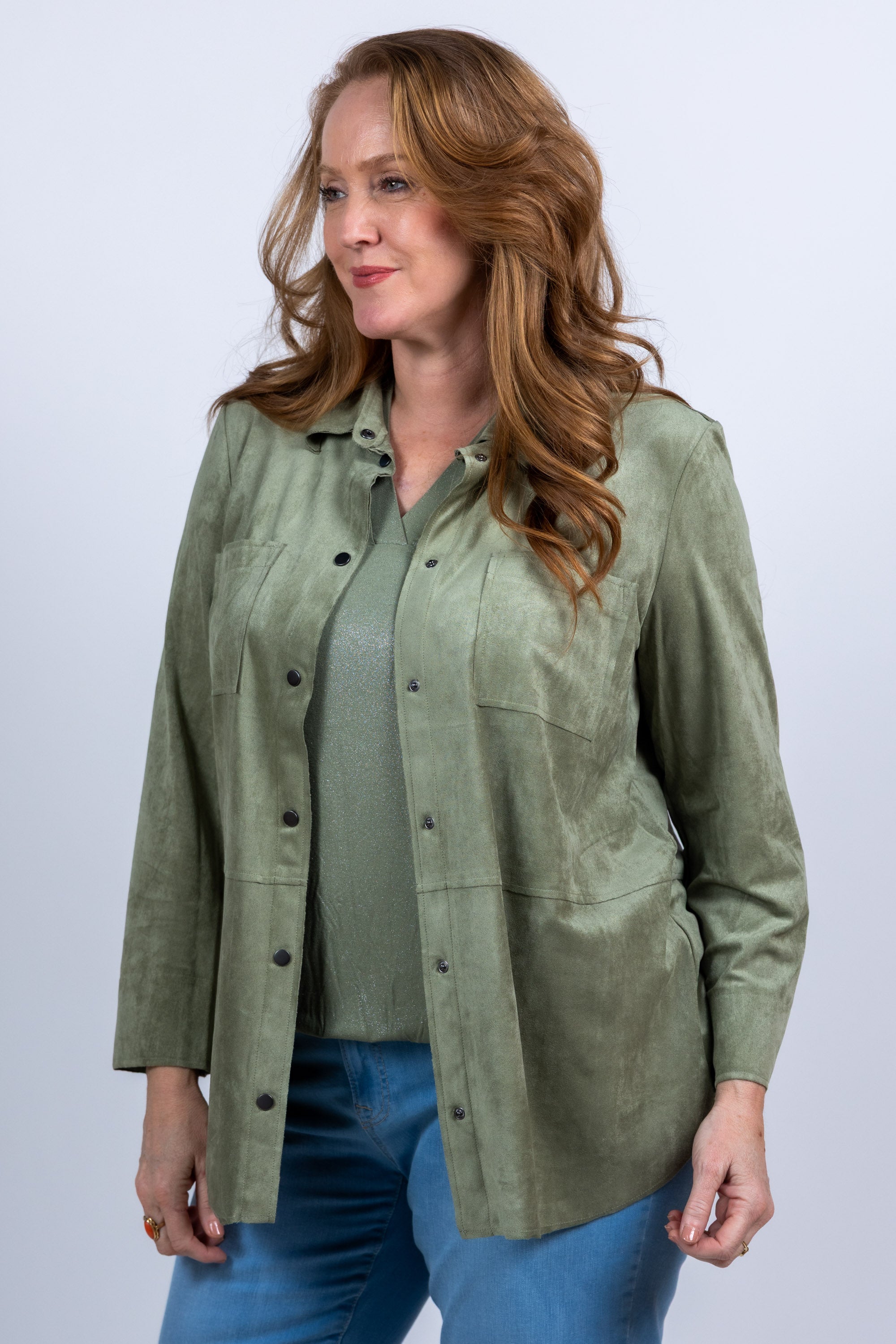 Jasje met knopen - Olijfgroen