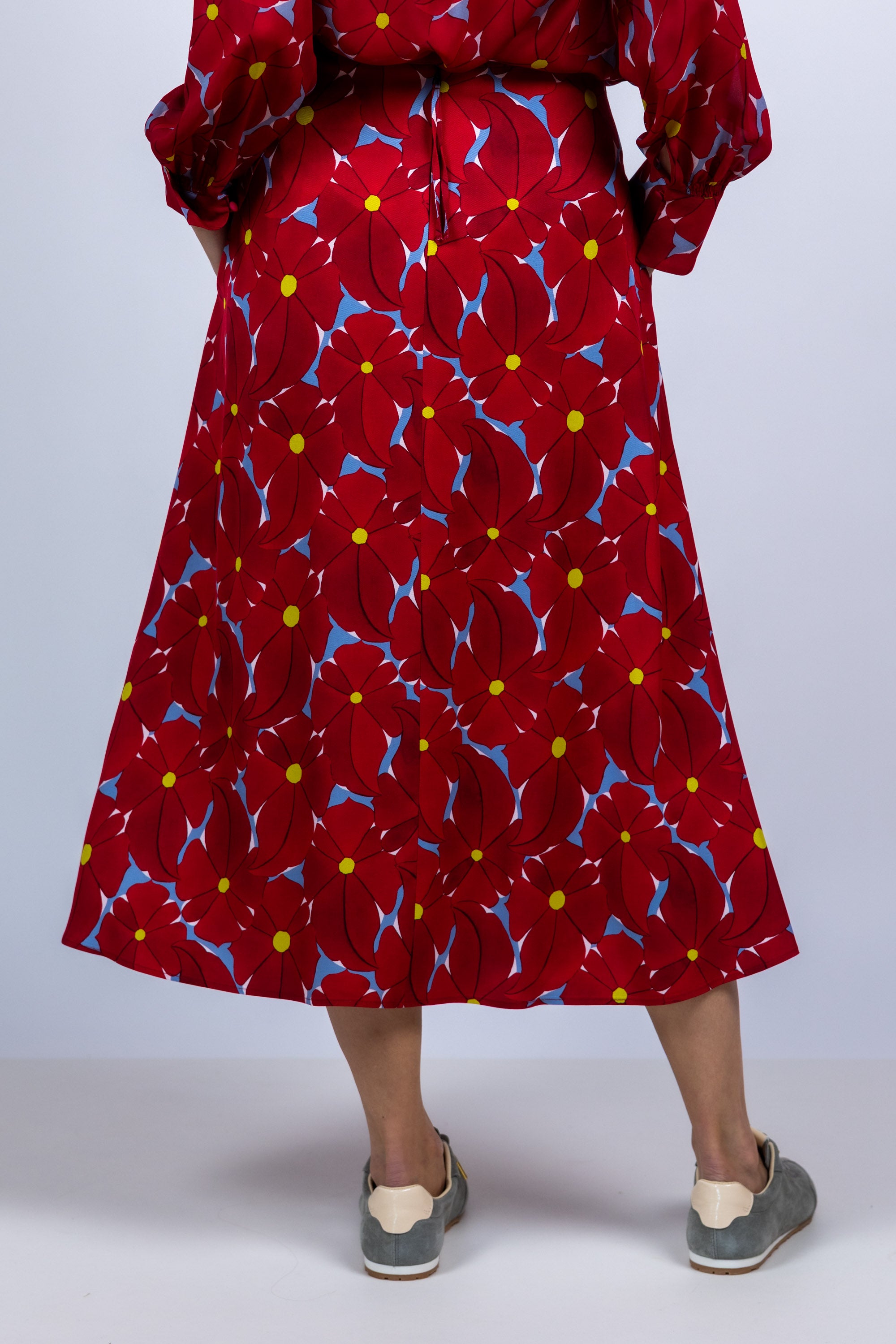 Rok met bloemen - Rood