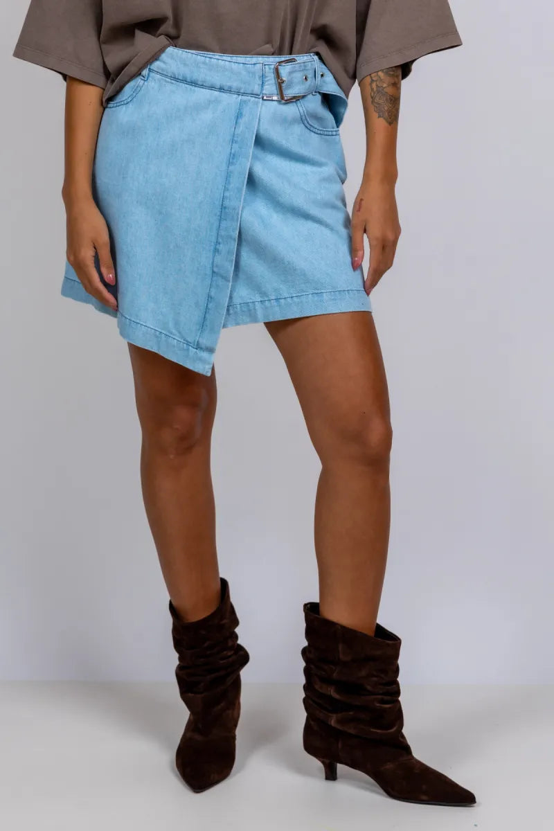 STUDIO CLIQUE STUDIO CLIQUE MAGALI Rok met ceintuur - Licht jeans