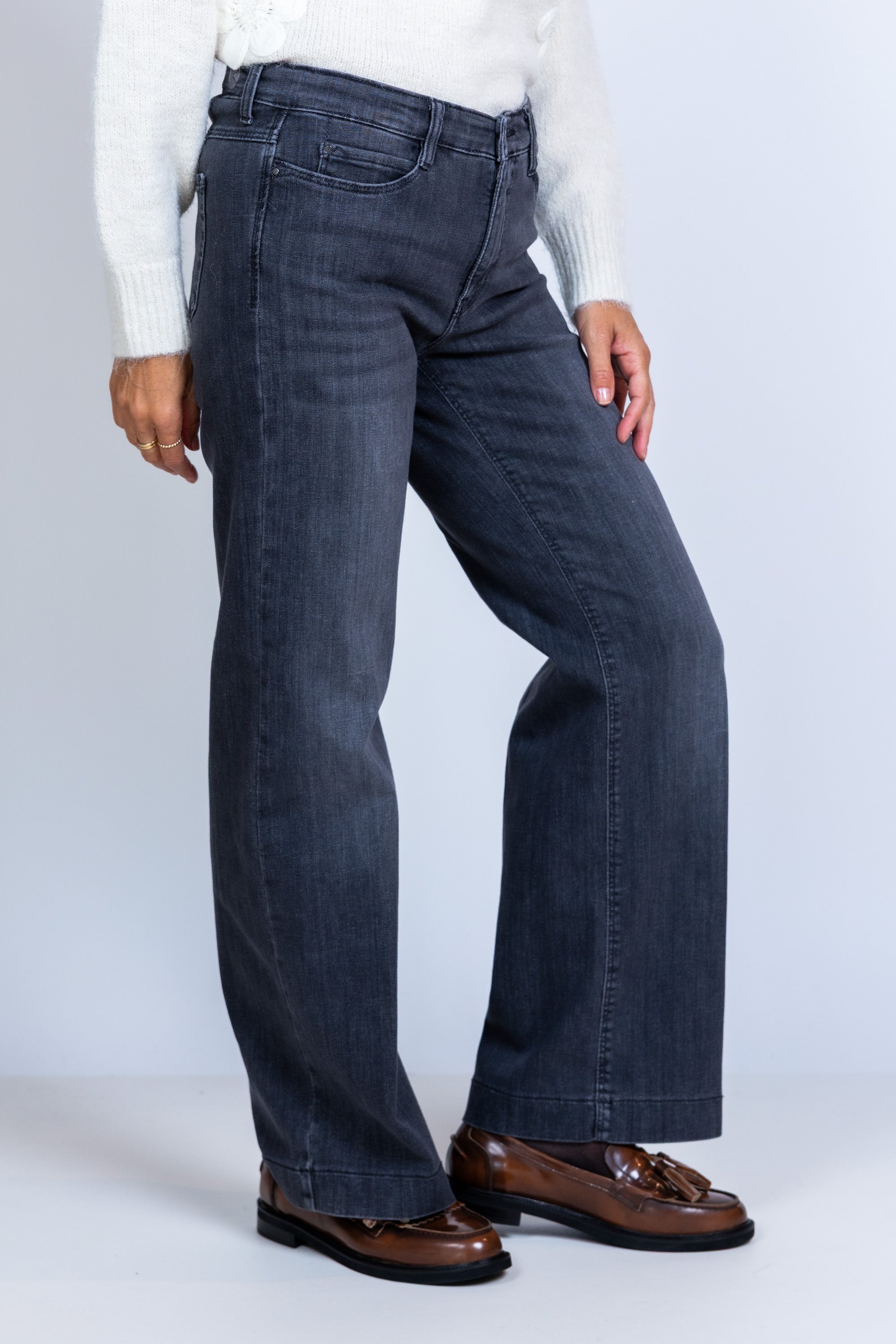 Jeans met rechte pijpen - Grijsdenim