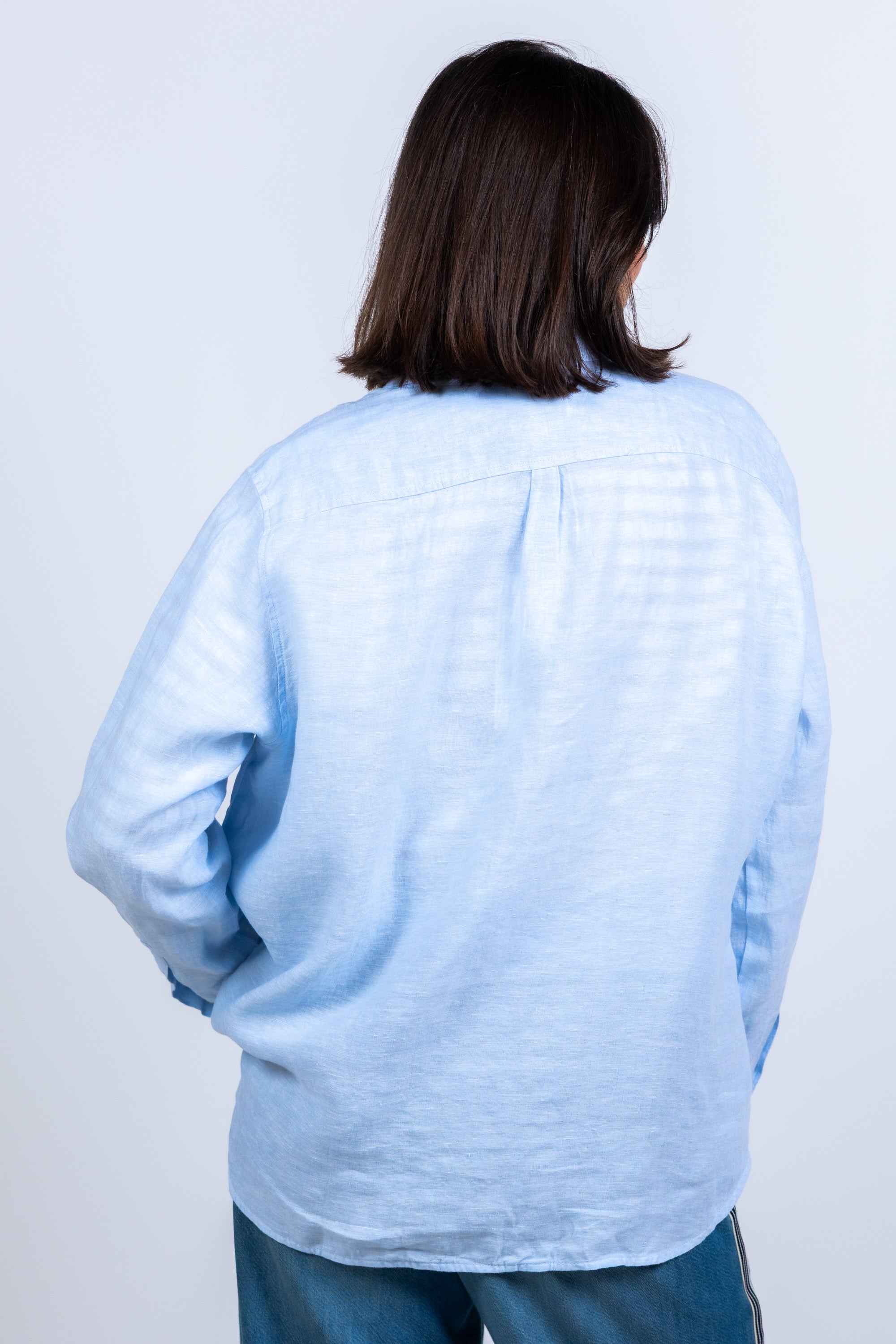 Blouse met knopen - Bleu