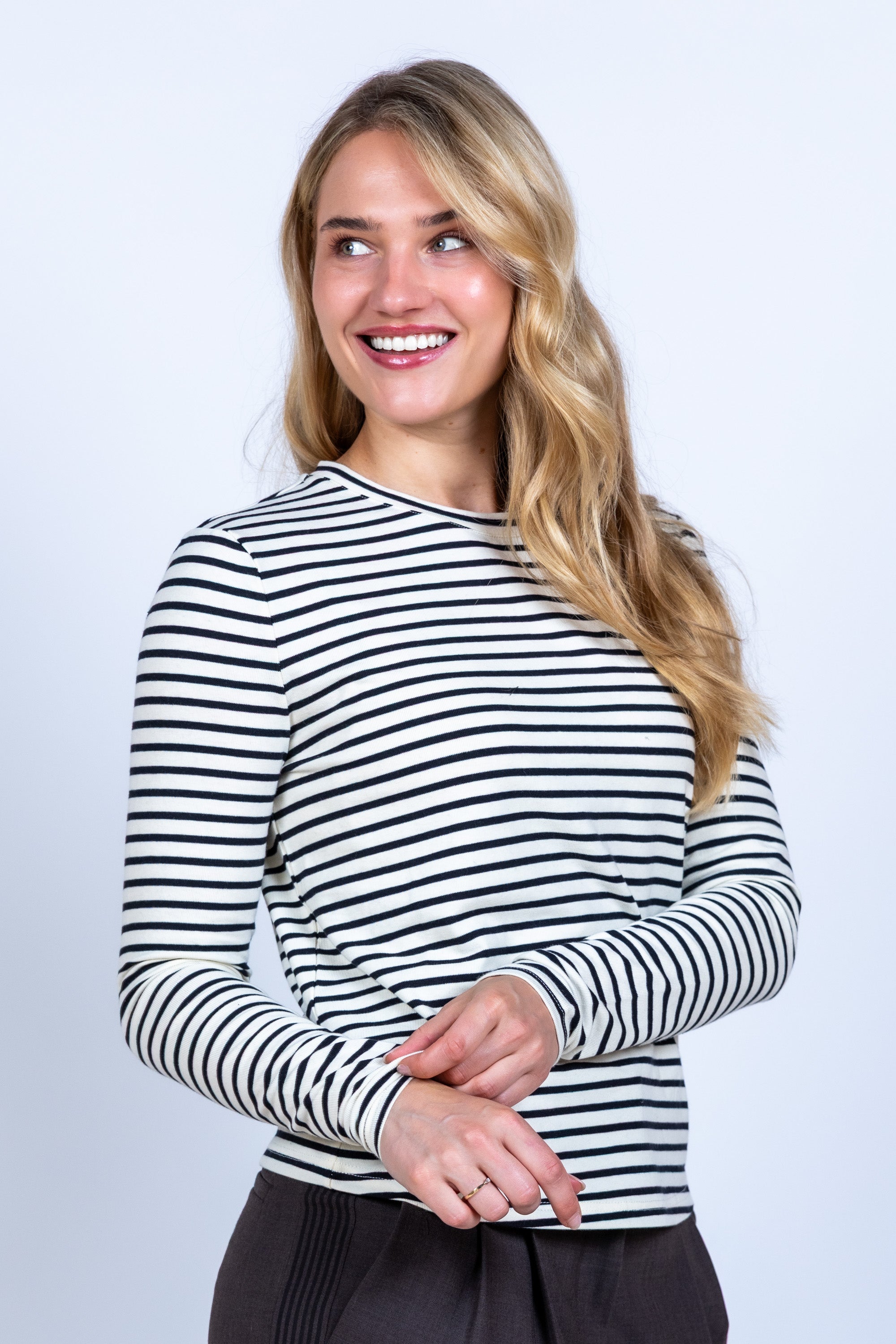 Shirt met strepen - Ecru