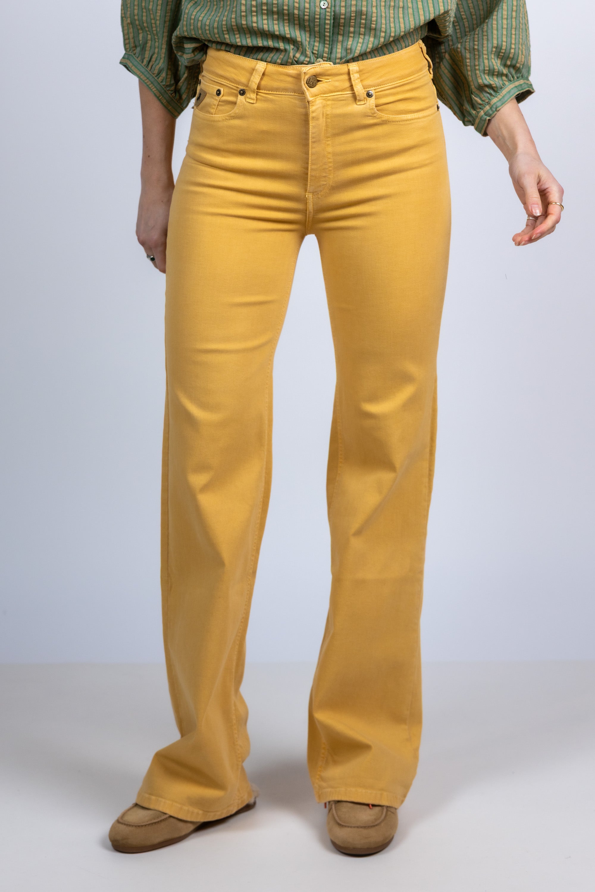 Broek met wijde pijpen - Geel