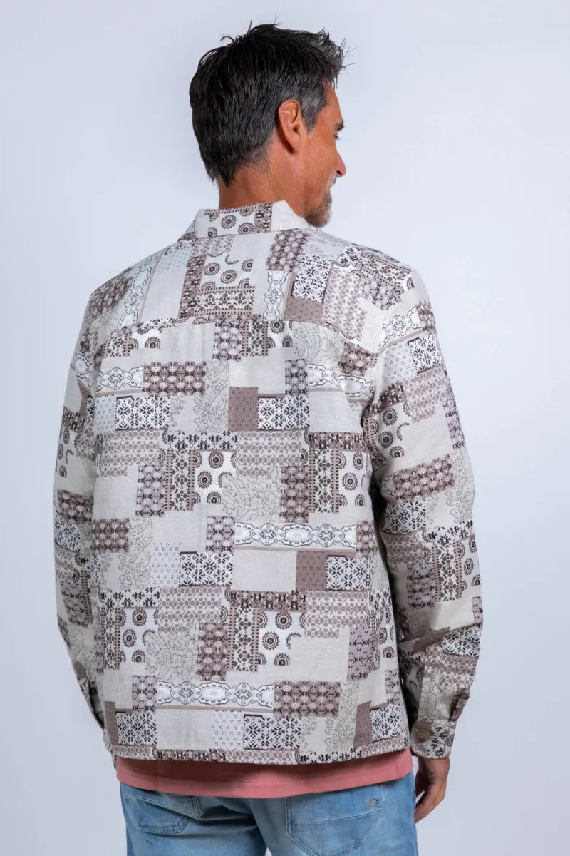 LES DEUX H LES DEUX H 1001514 Jasje met print - Licht taupe