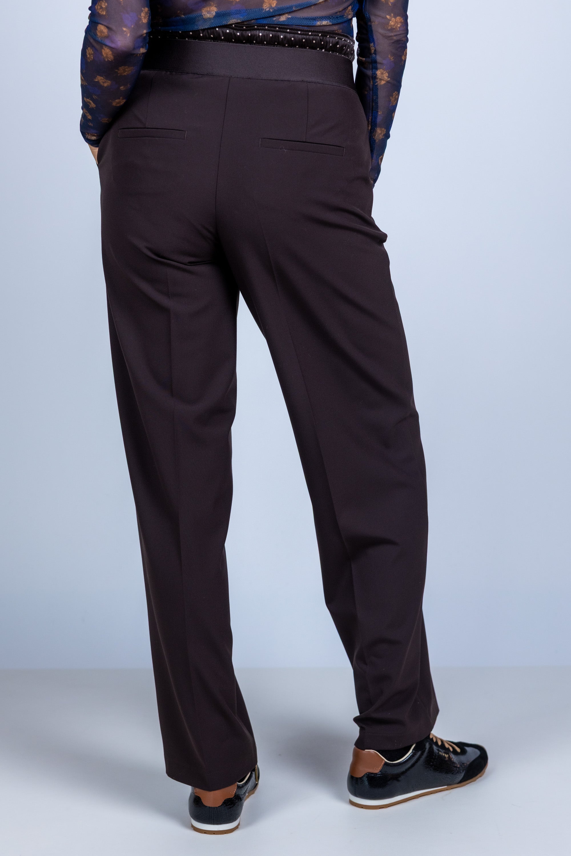 Broek met elastische taille - Bruin