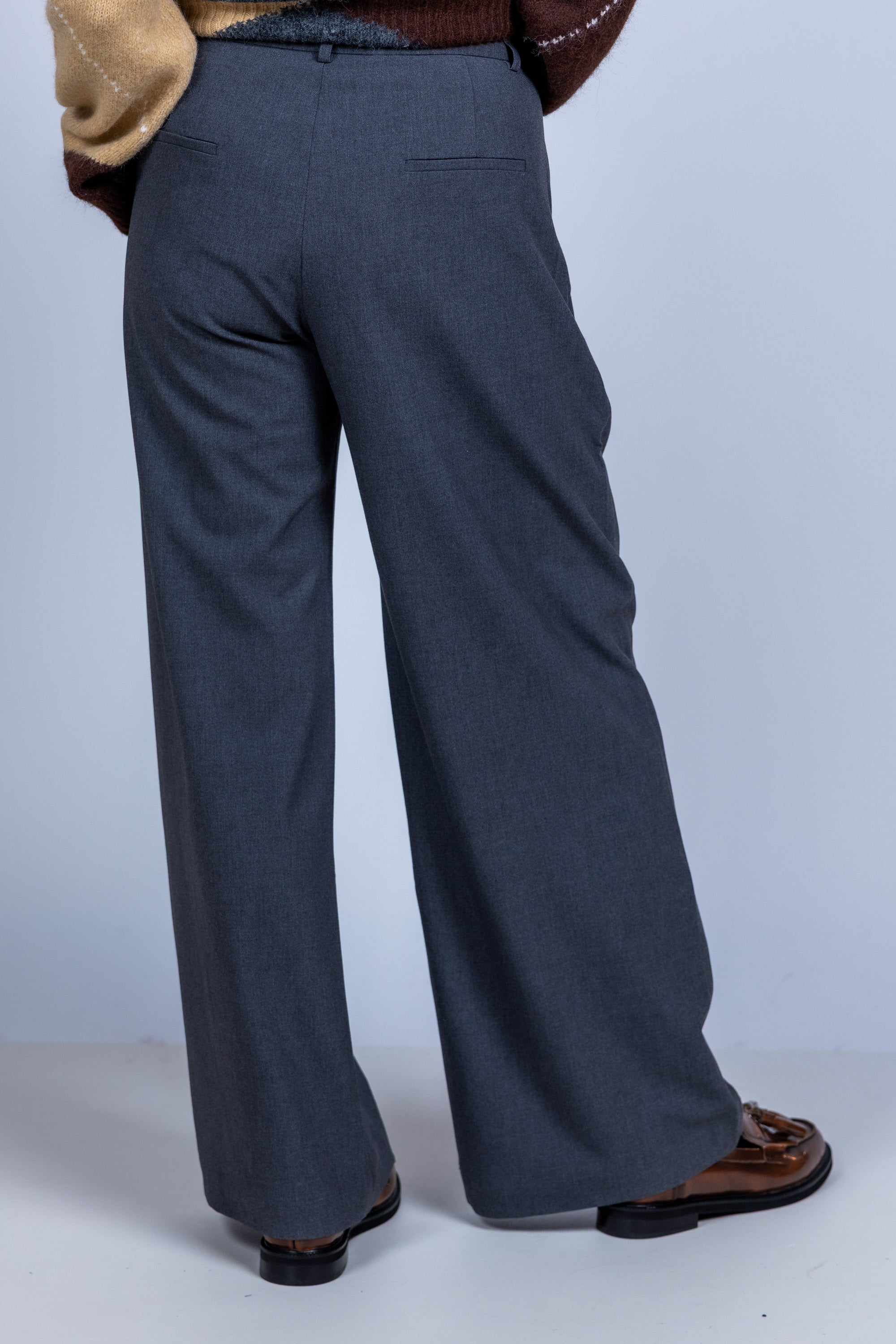 Wijde pantalon - Middengrijs