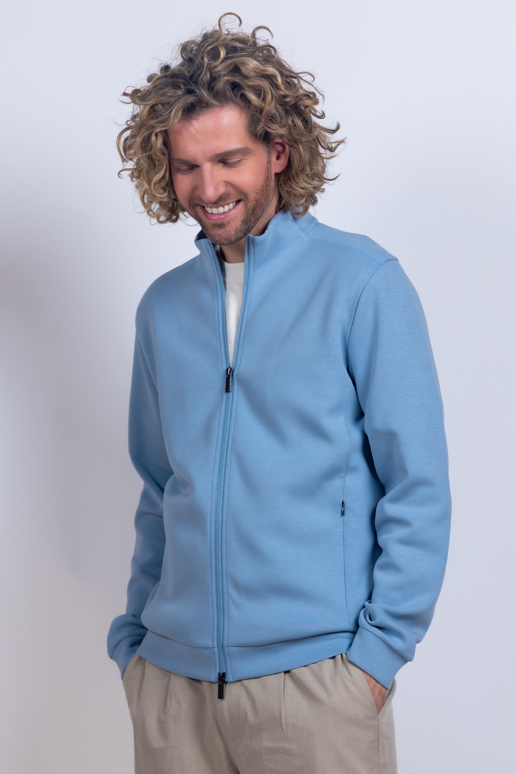 Vest met rits - Bleu