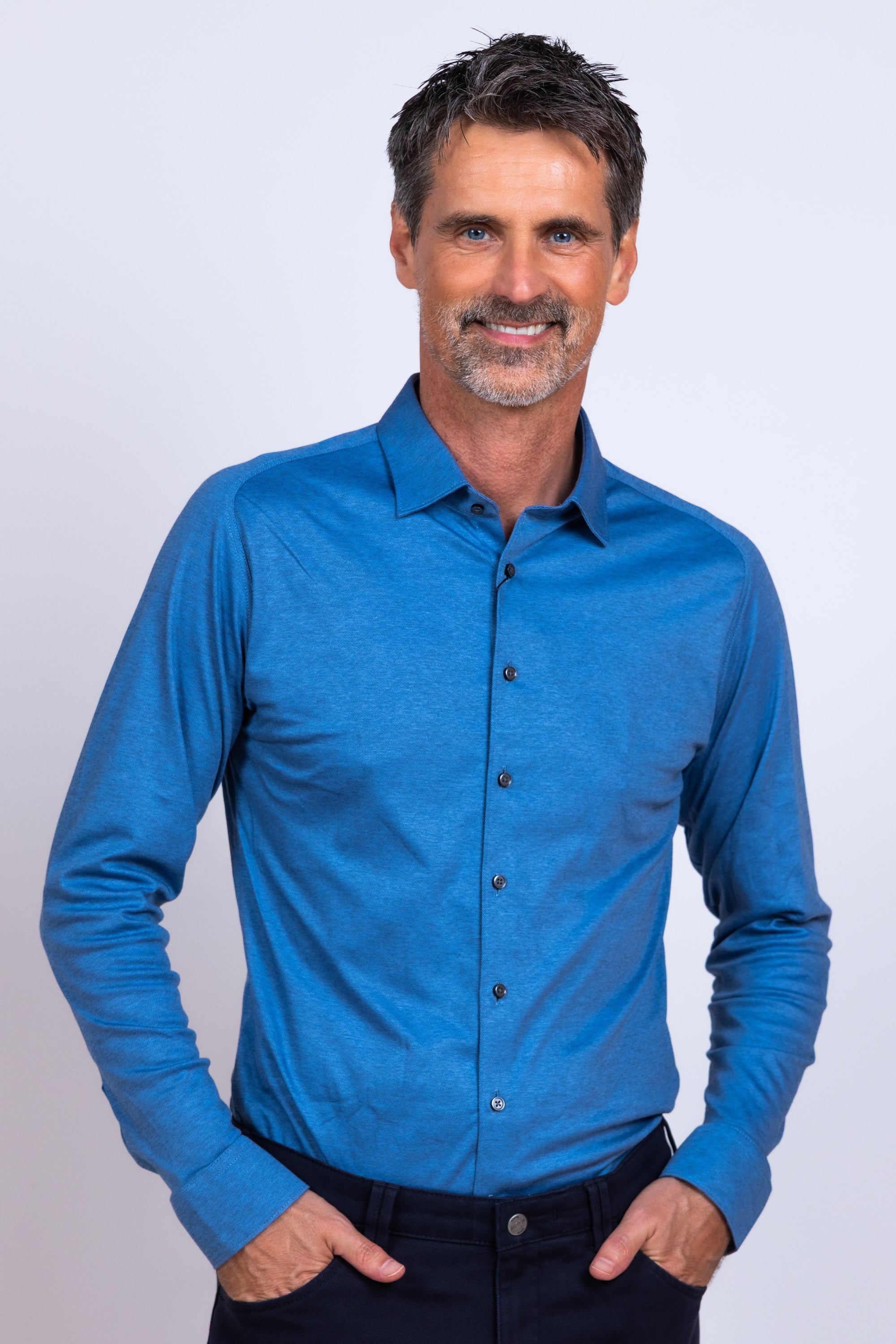 Overhemd met knopen - French blue